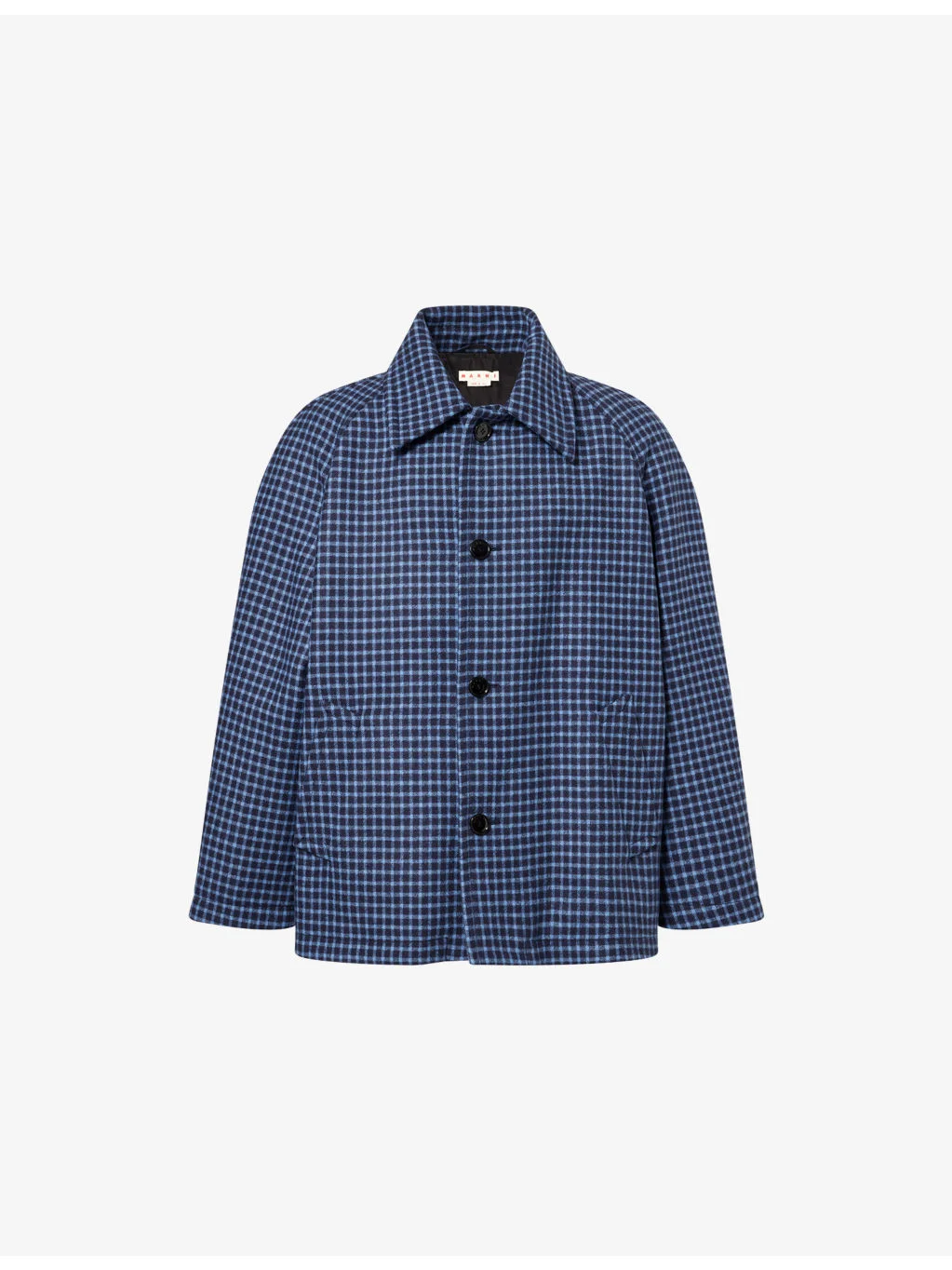 Check-Print Relaxed-Fit Wool Jacket - 1