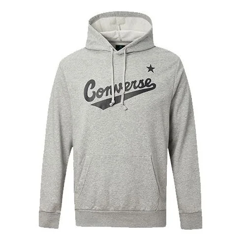 Men's Converse Alphabet Logo Printing hooded Drawstring Gray 10017675-035 - 1