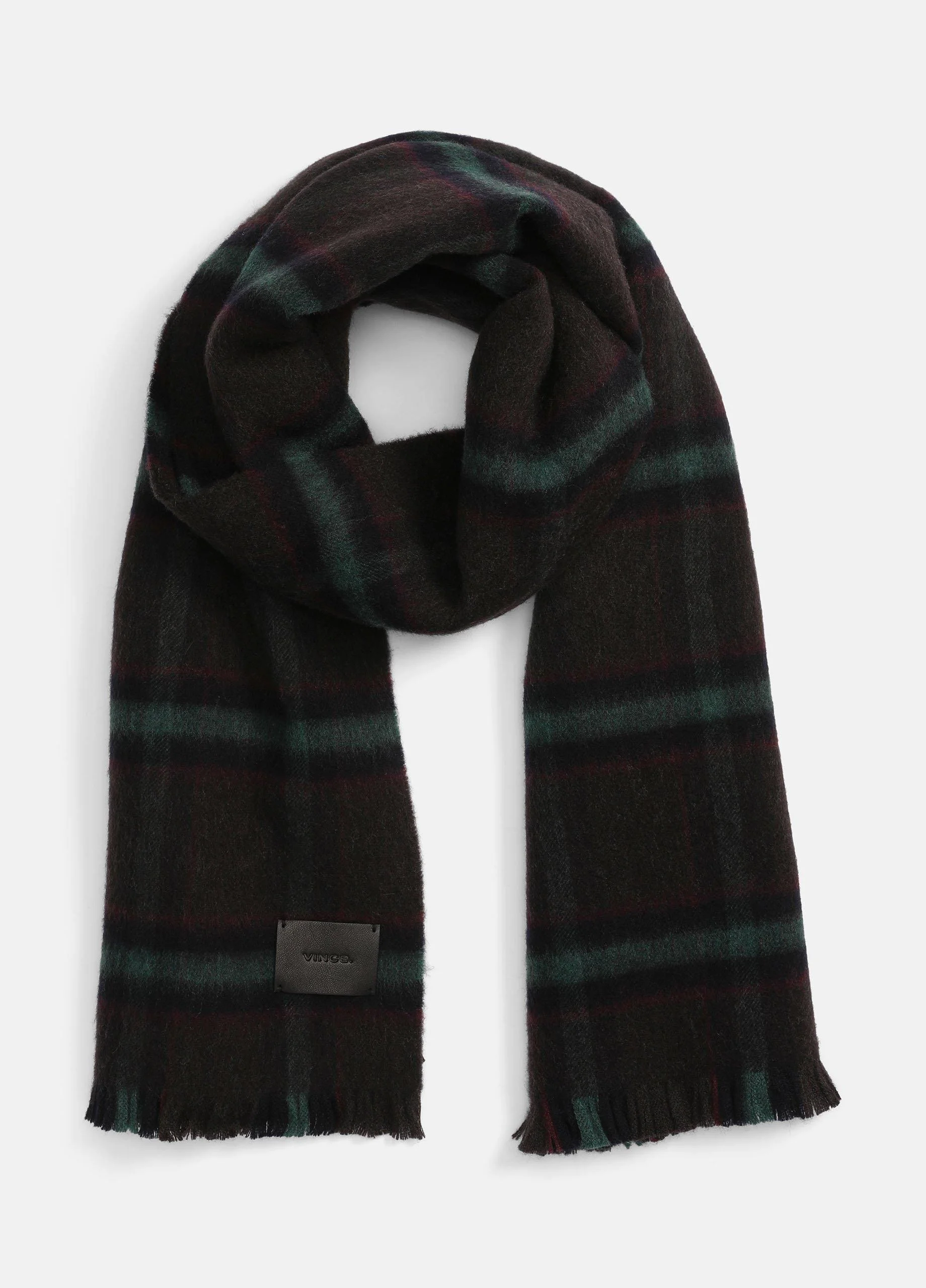 Brushed Holme Plaid Wool Scarf - 1