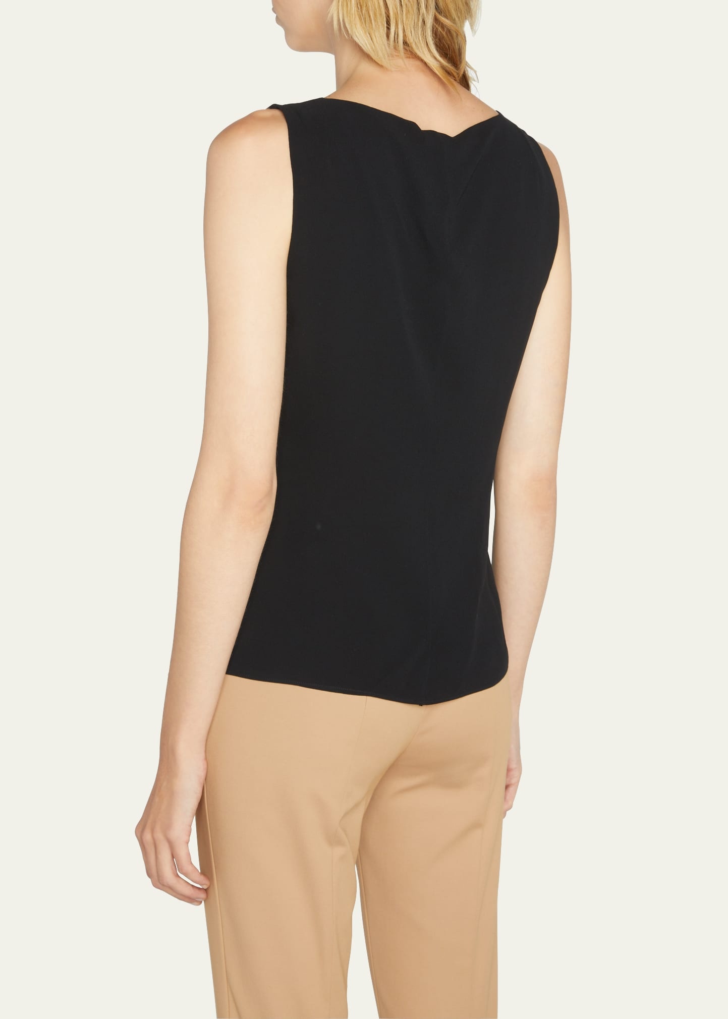 Scoop-Neck Silk Georgette Tank Top - 2