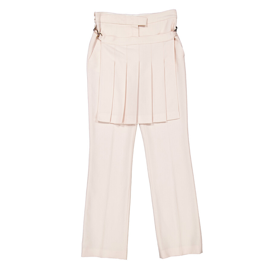 Fendi Grain De Poud Pleated Panel Wool Pants - 2
