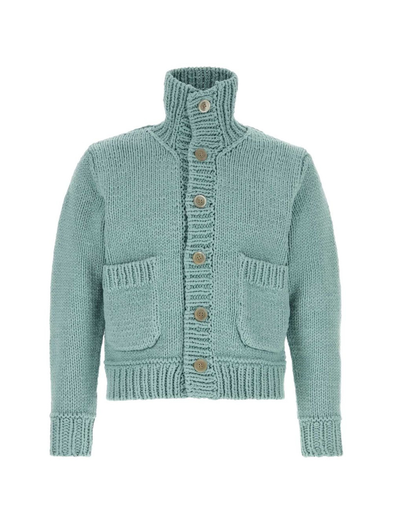 intarsia-knit chunky-knit cardigan 1