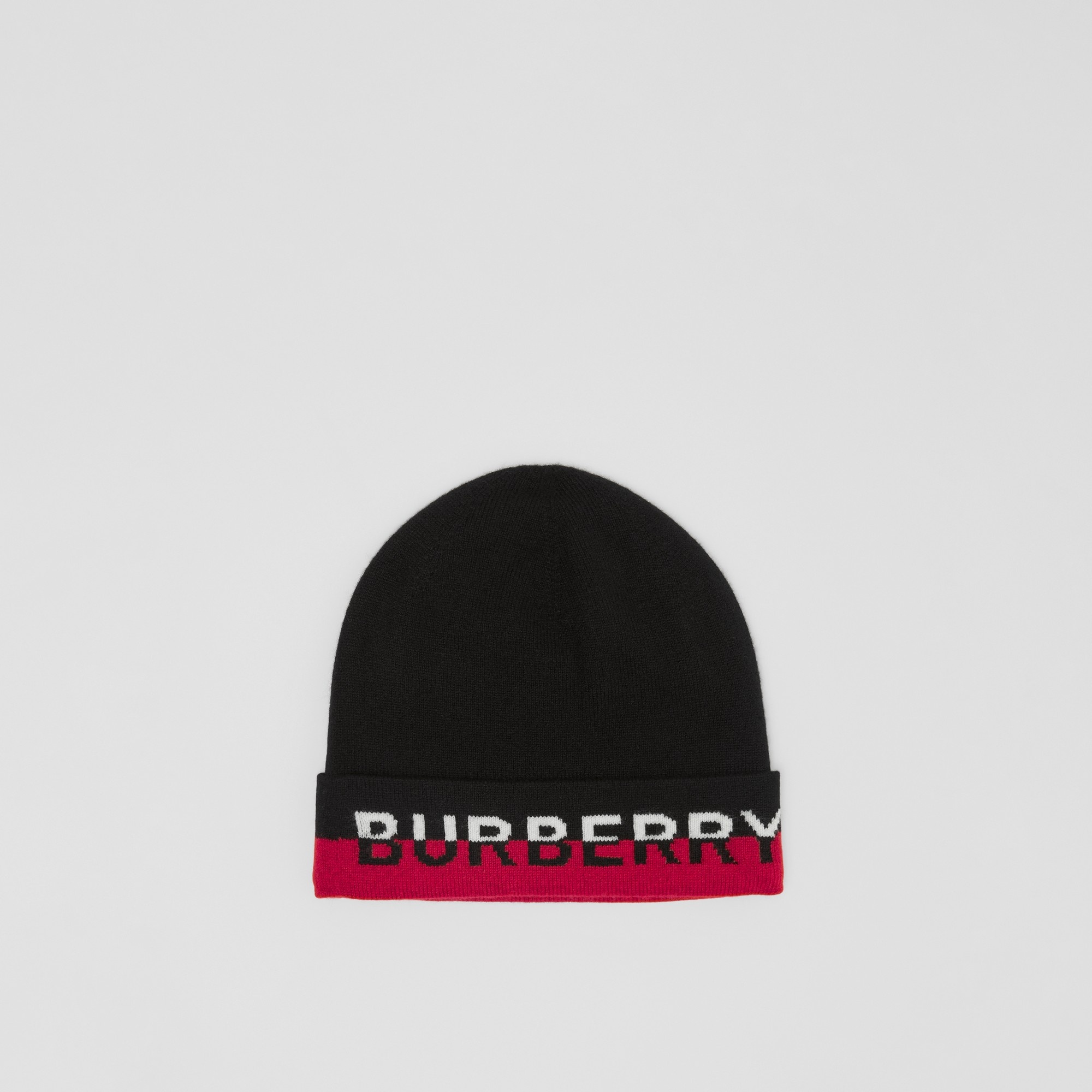 Logo Intarsia Cashmere Blend Beanie - 1