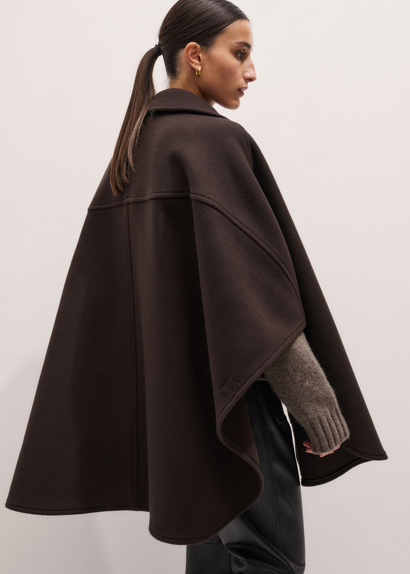 Curved Seam Cape Coat 4