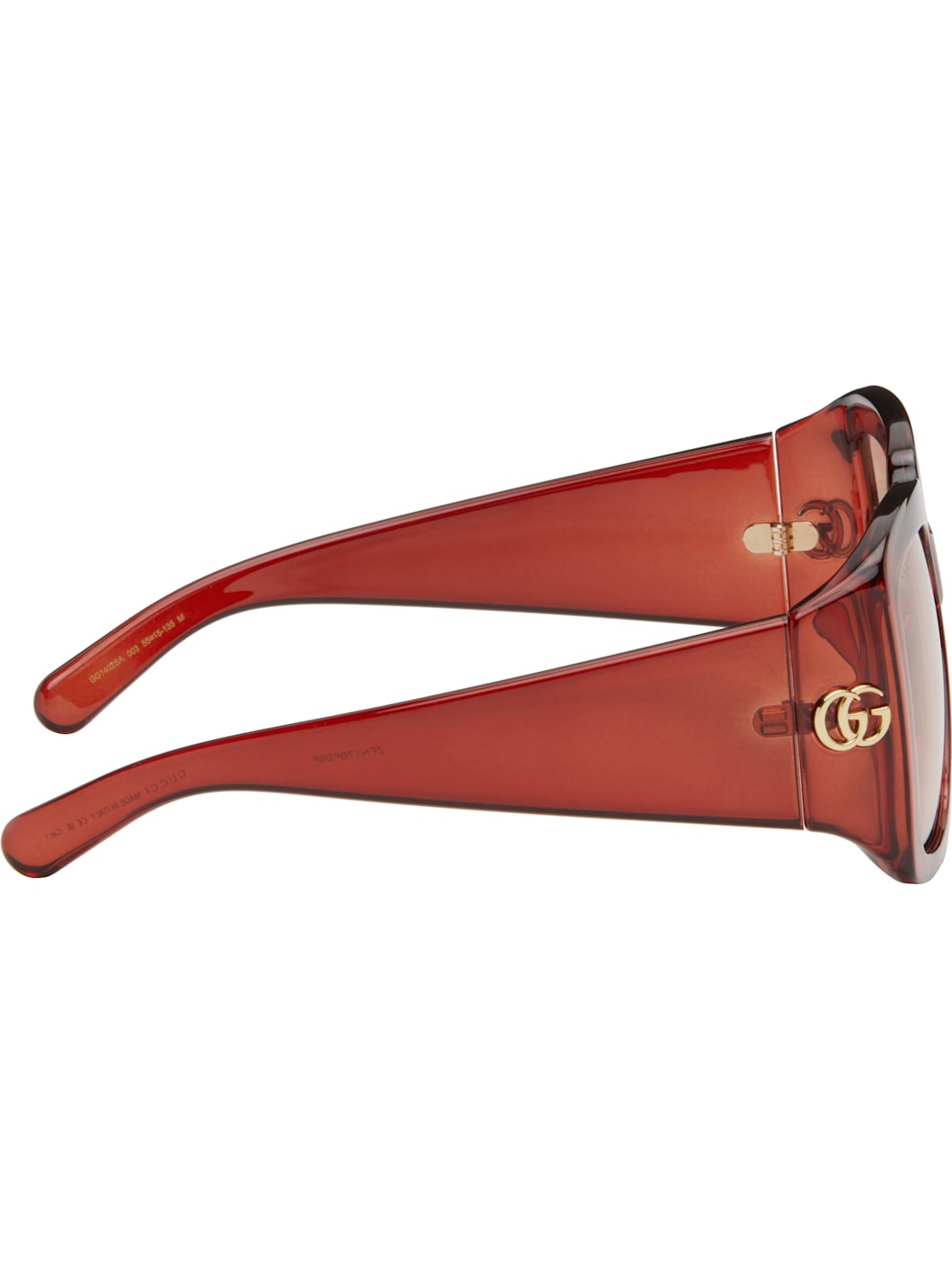 Burgundy GG Corner Rectangular Sunglasses - 2