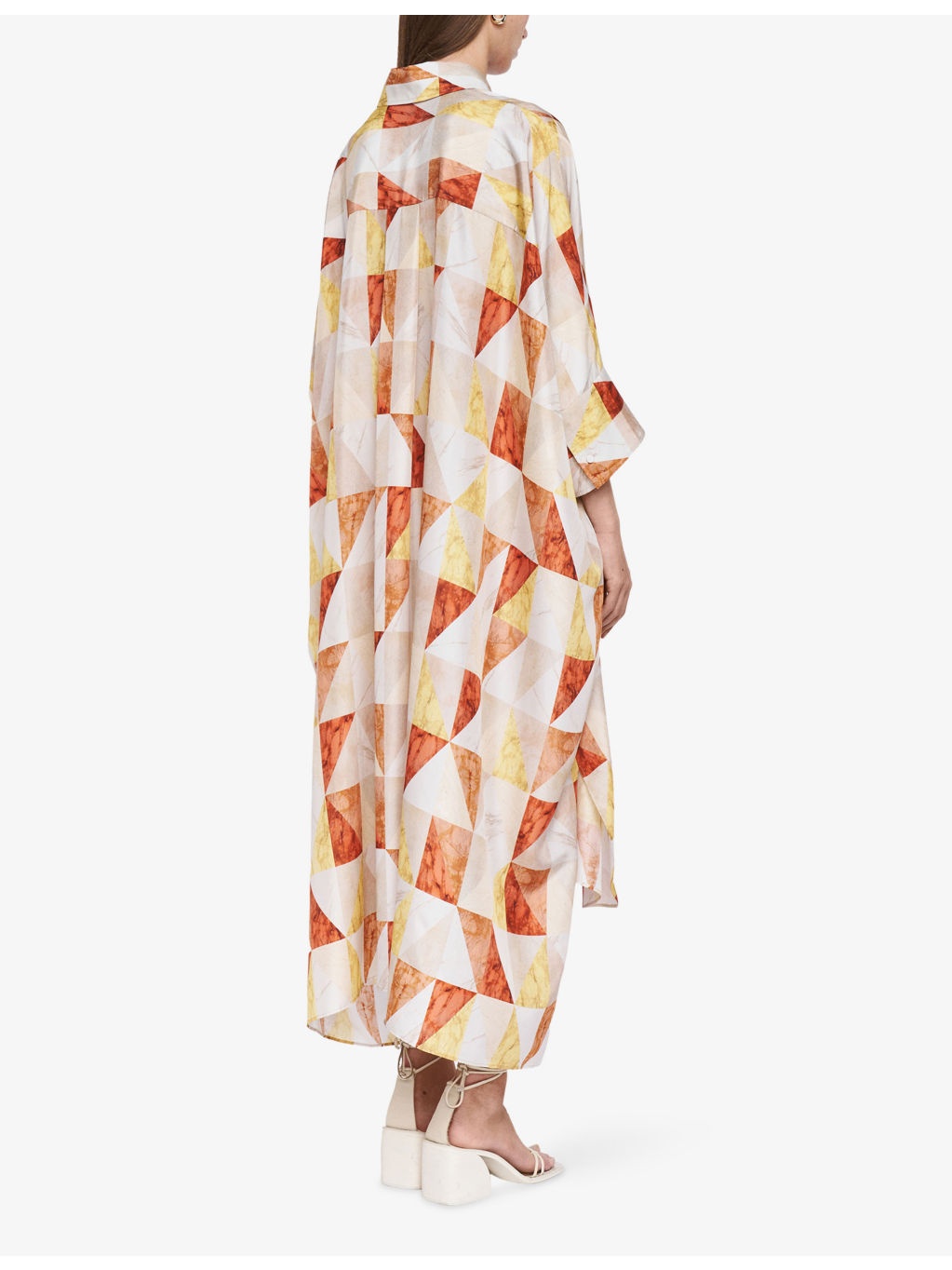 Dania Marble-Print Silk Midi Dress - 4