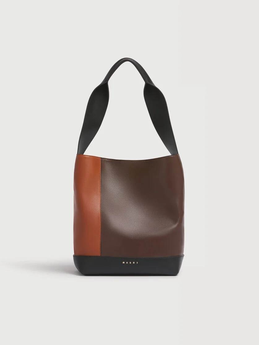 LIGHT BROWN, DARK BROWN AND BLACK LEATHER POD 2.0 BAG - 1