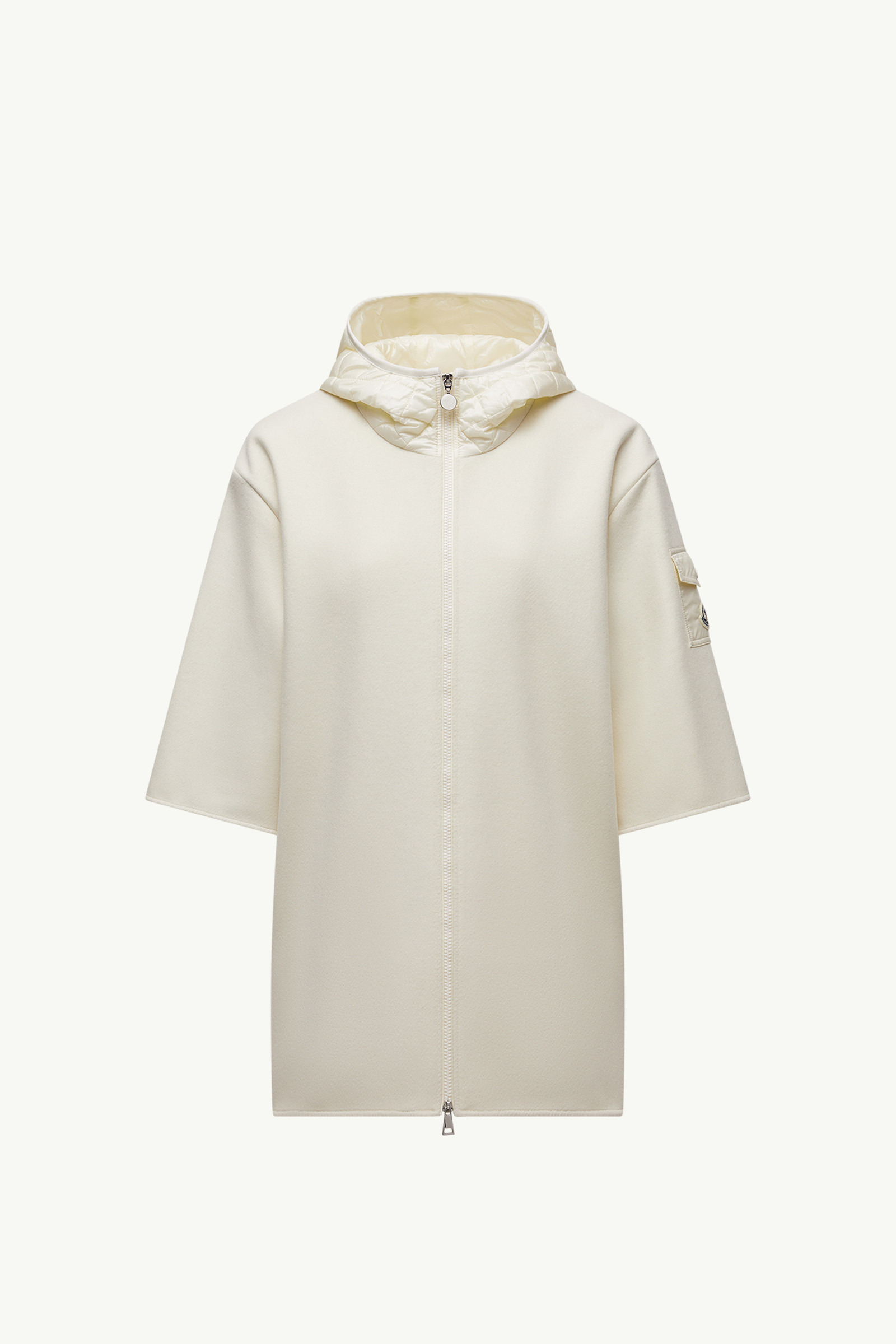 Wool Hooded Zip-Up Cape - 2