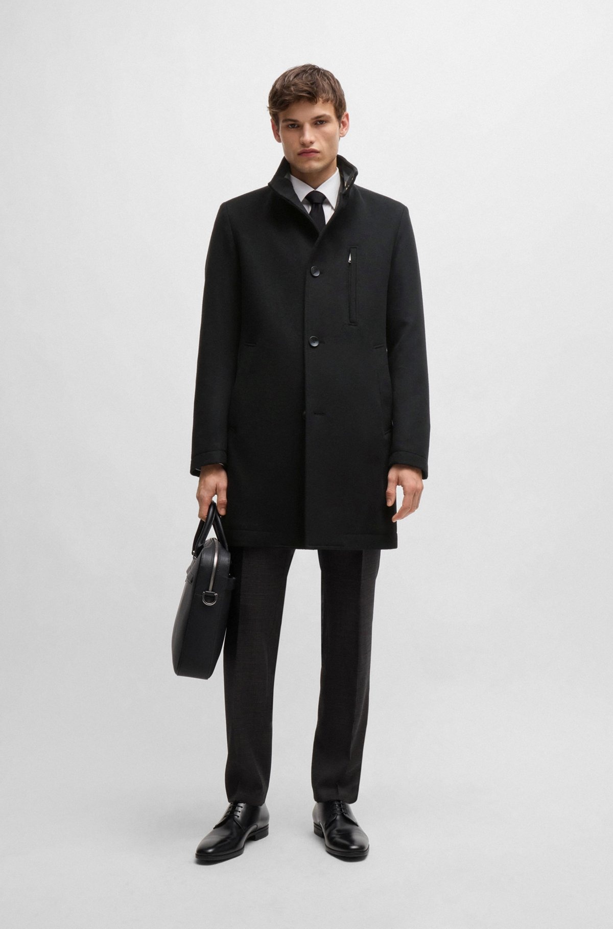 SLIM-FIT COAT IN WOOL AND CASHMERE - 4