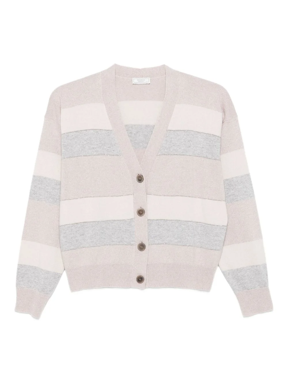 striped button-up cardigan - 1