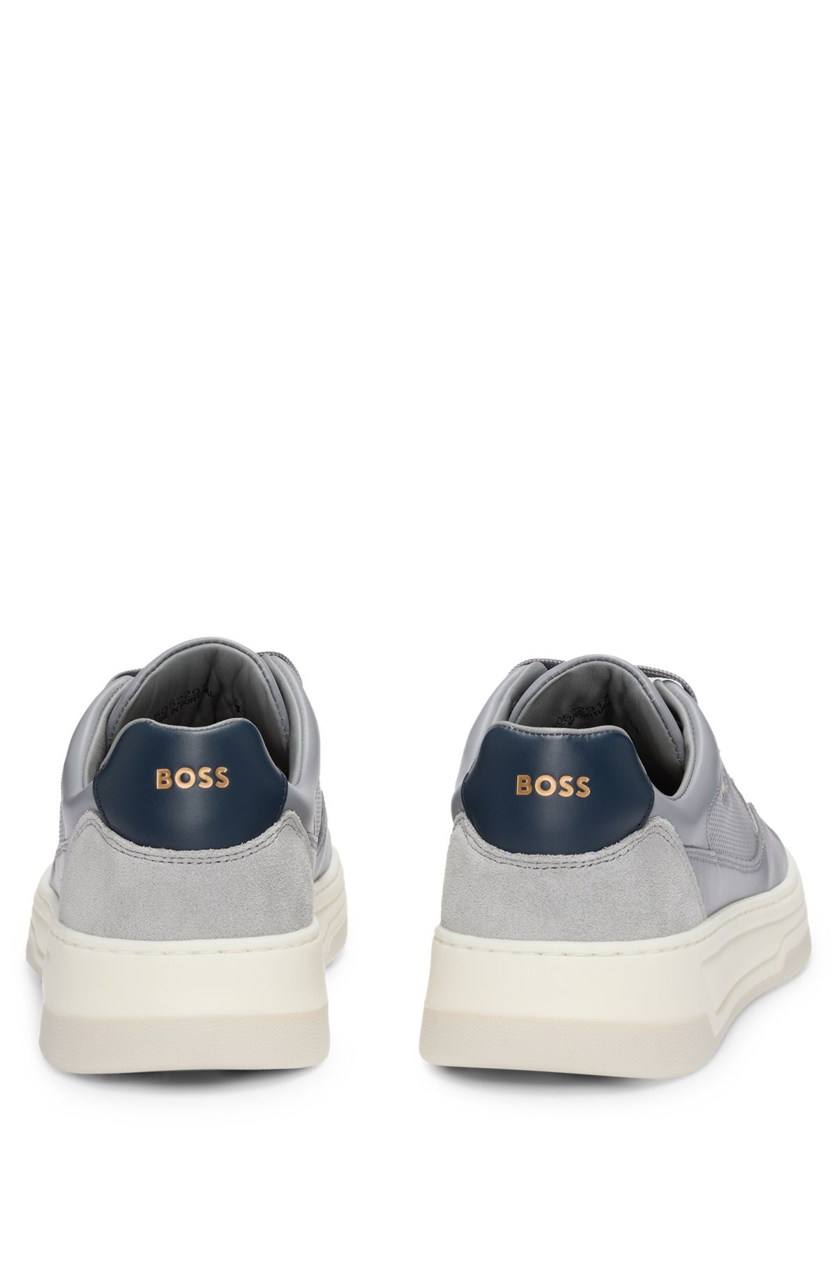 MIXED-LEATHER TRAINERS WITH LAYERED UPPER - 5