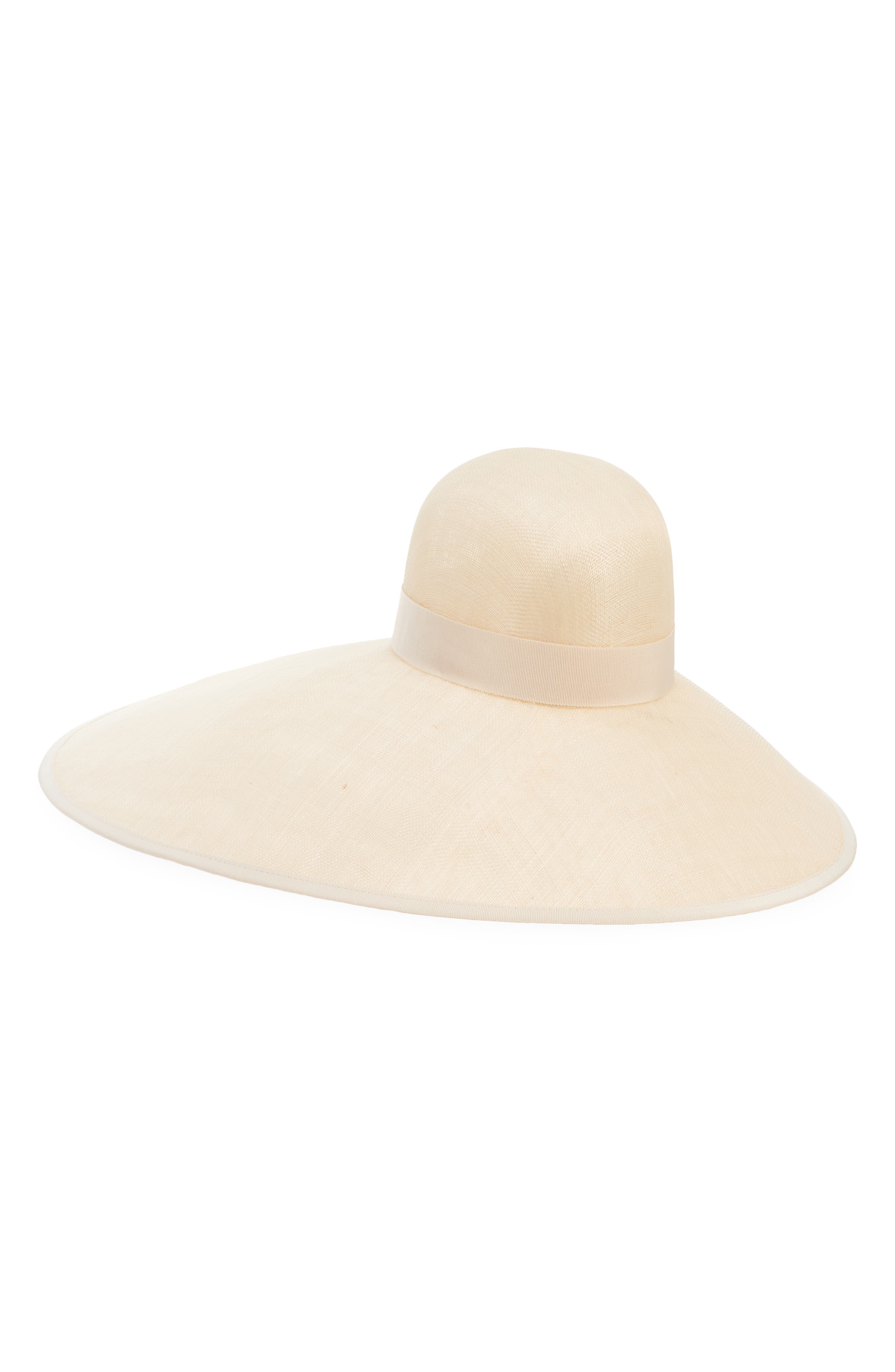 Valentino Garavani Large Brim Abacá Sun Hat in Dqv Biancato/Avorio/Brass at Nordstrom - 3