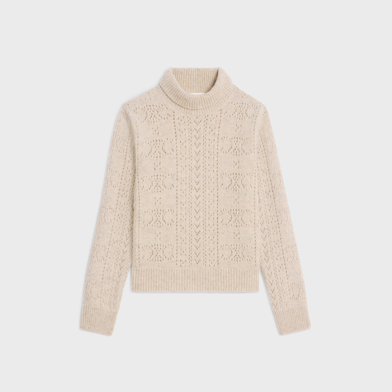 turtleneck sweater in Shetland pointelle 1