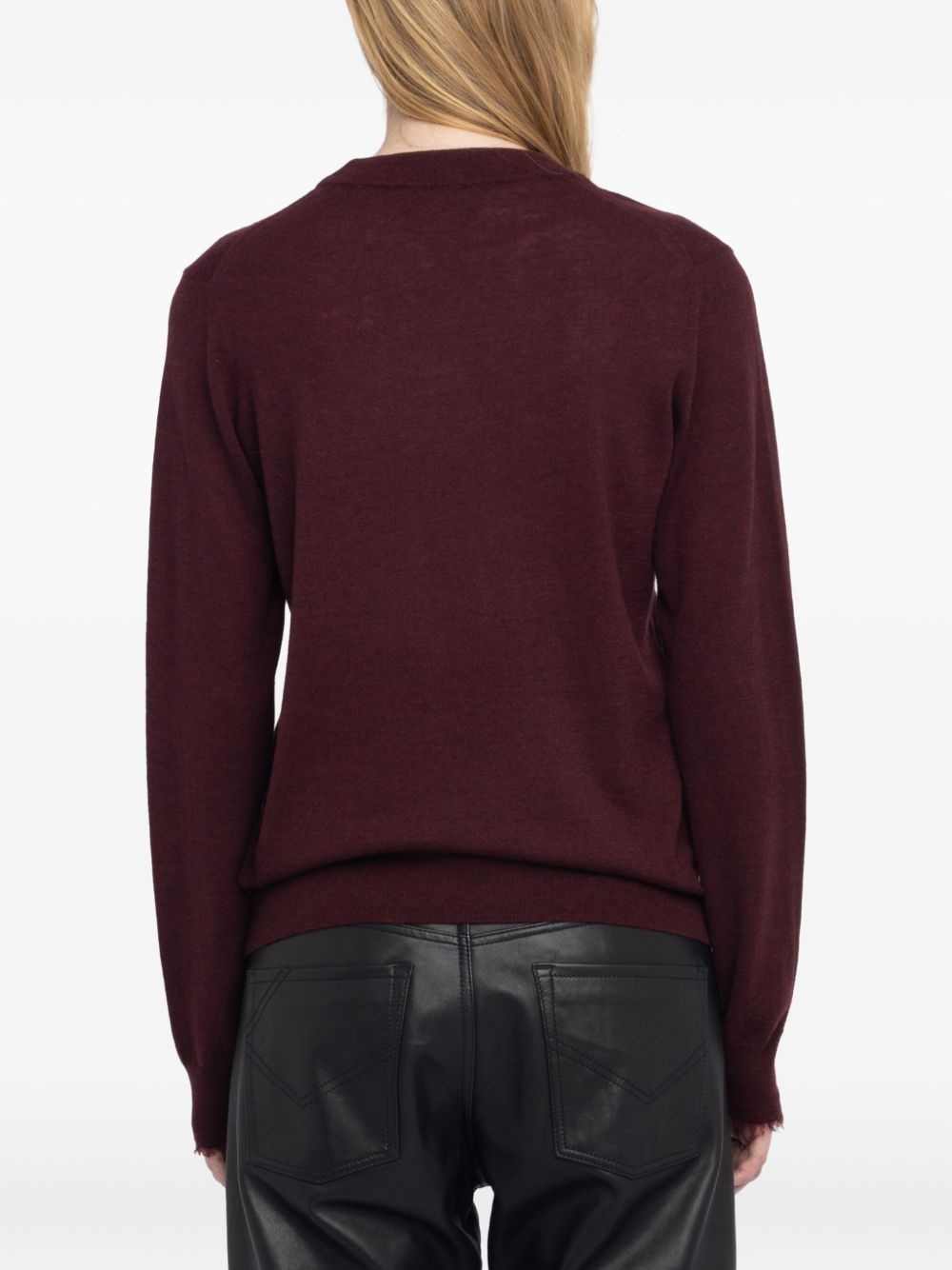 Ivy frayed-cuffs crew-neck sweater - 7