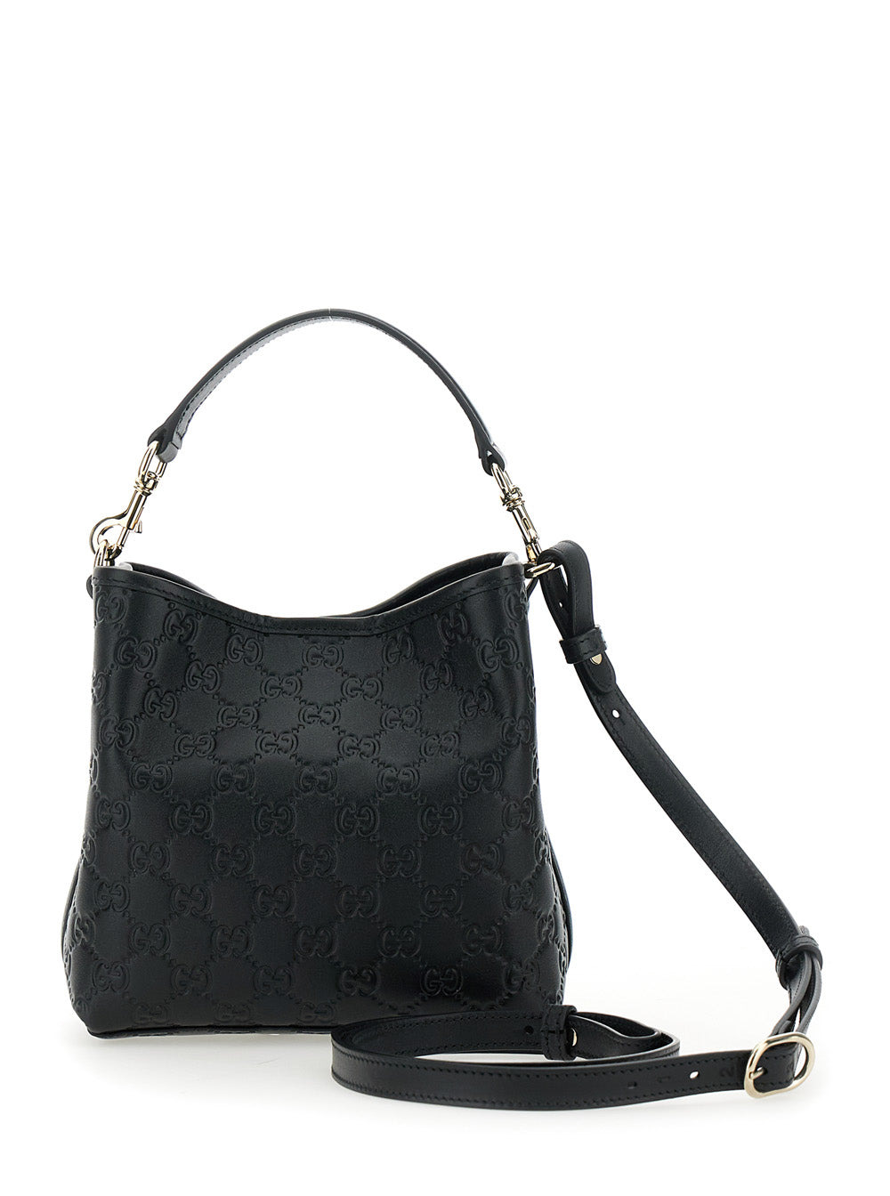 Gucci Women 'Arabella' Black Shoulder Bag With All-Over Gg Embroidery And Adjustable And Removable S - 4