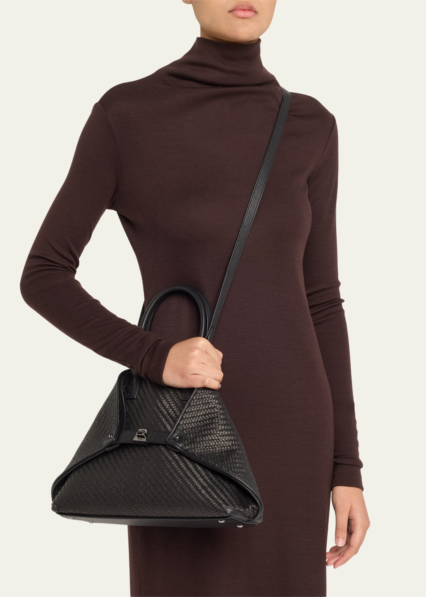 Ai Small Plaid Braided Top-Handle Bag - 2