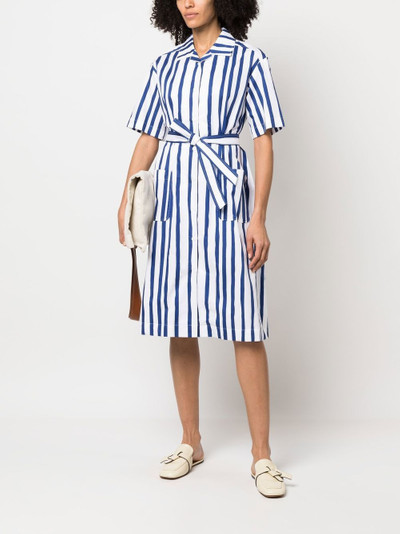 A.P.C. striped belted midi dress outlook