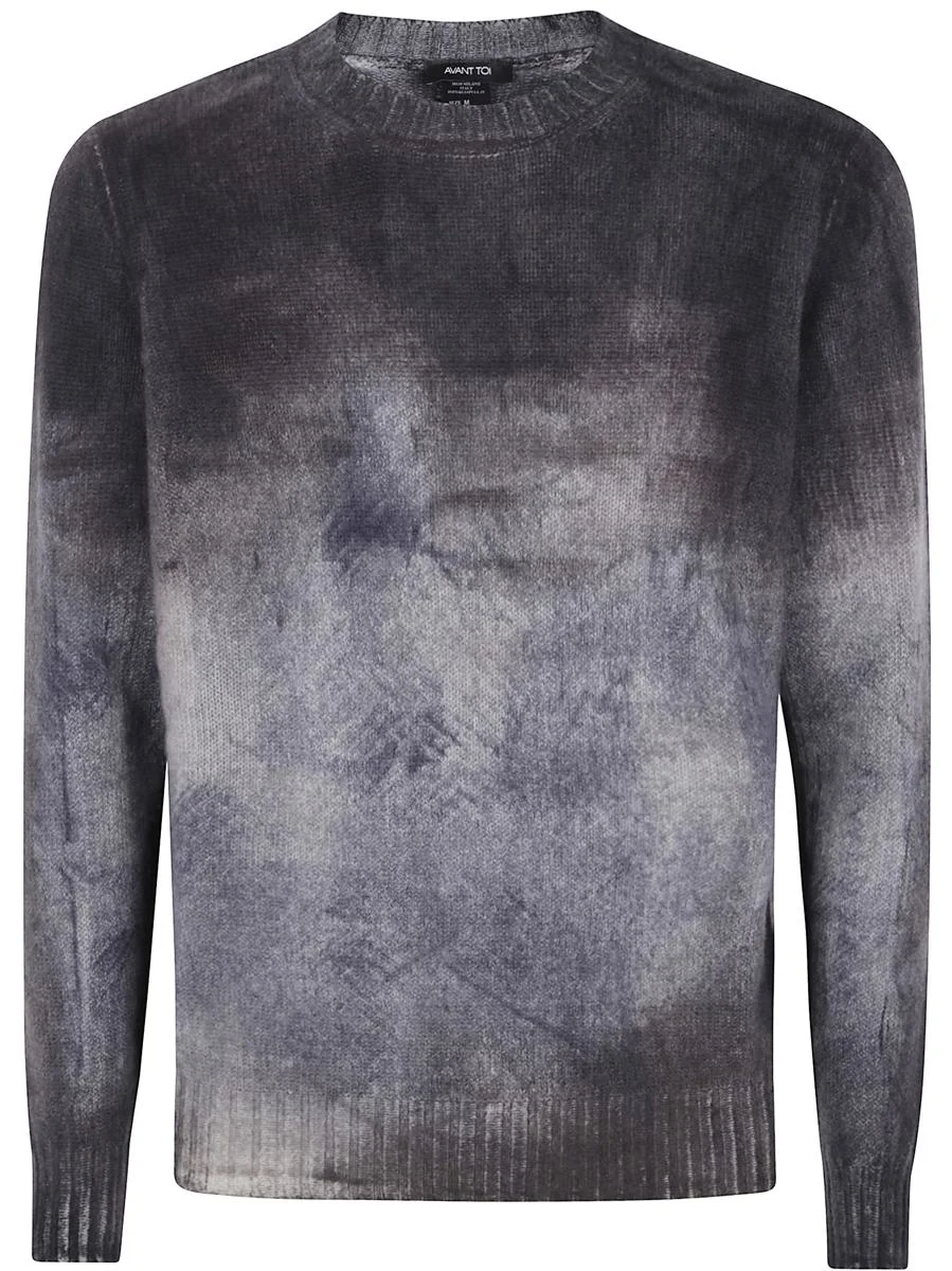 Avant Toi Murales Effect Cashmere Off Gauge Round Neck Pullover Clothing - 1