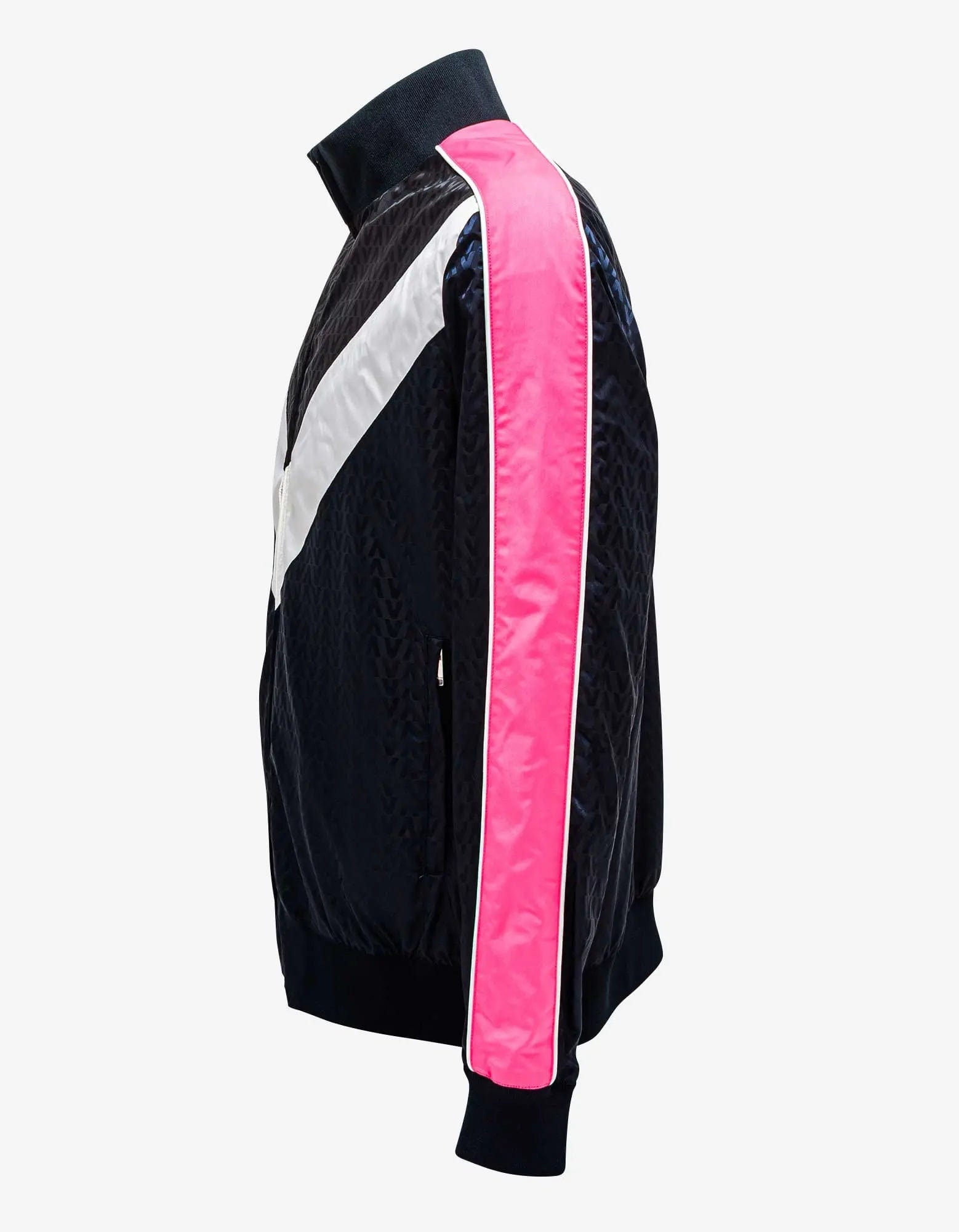 Valentino Navy Blue Optical Logo Jacquard Track Jacket - 3
