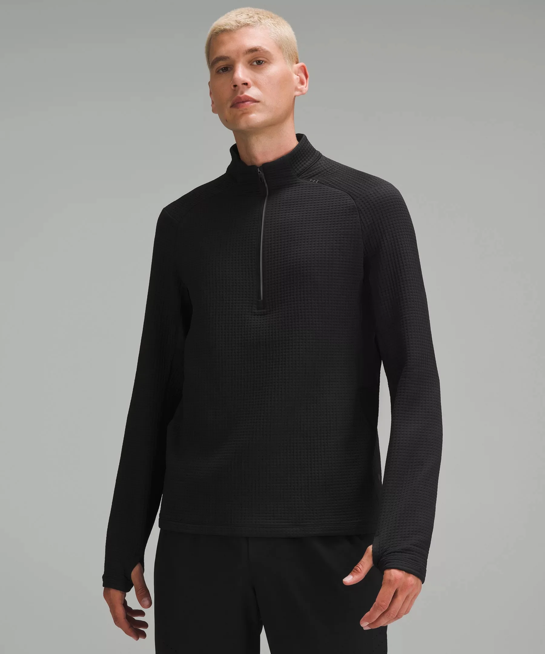 Waffle-Knit Half Zip - 1