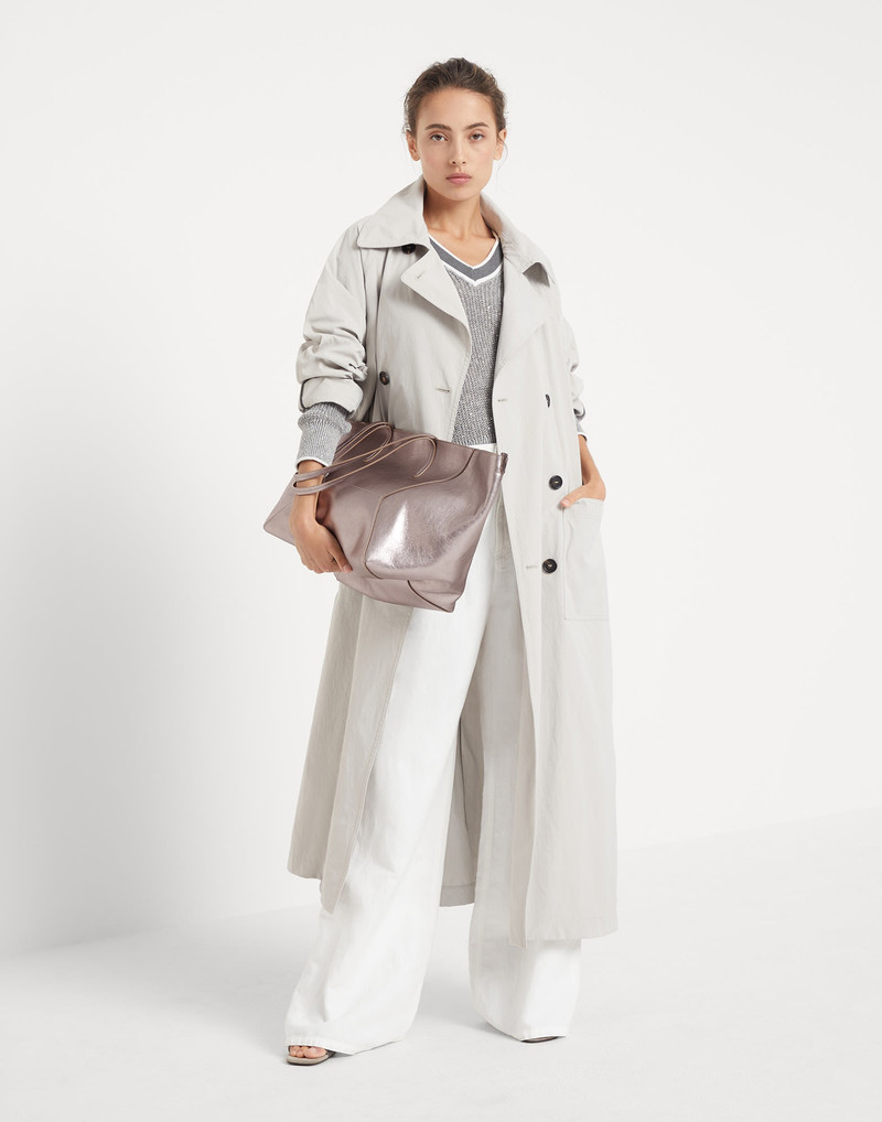 Techno canvas coat with shiny details 5