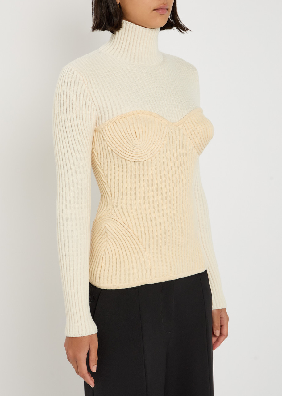 Jean Paul Gaultier Layered Ribbed Wool-blend top - 2