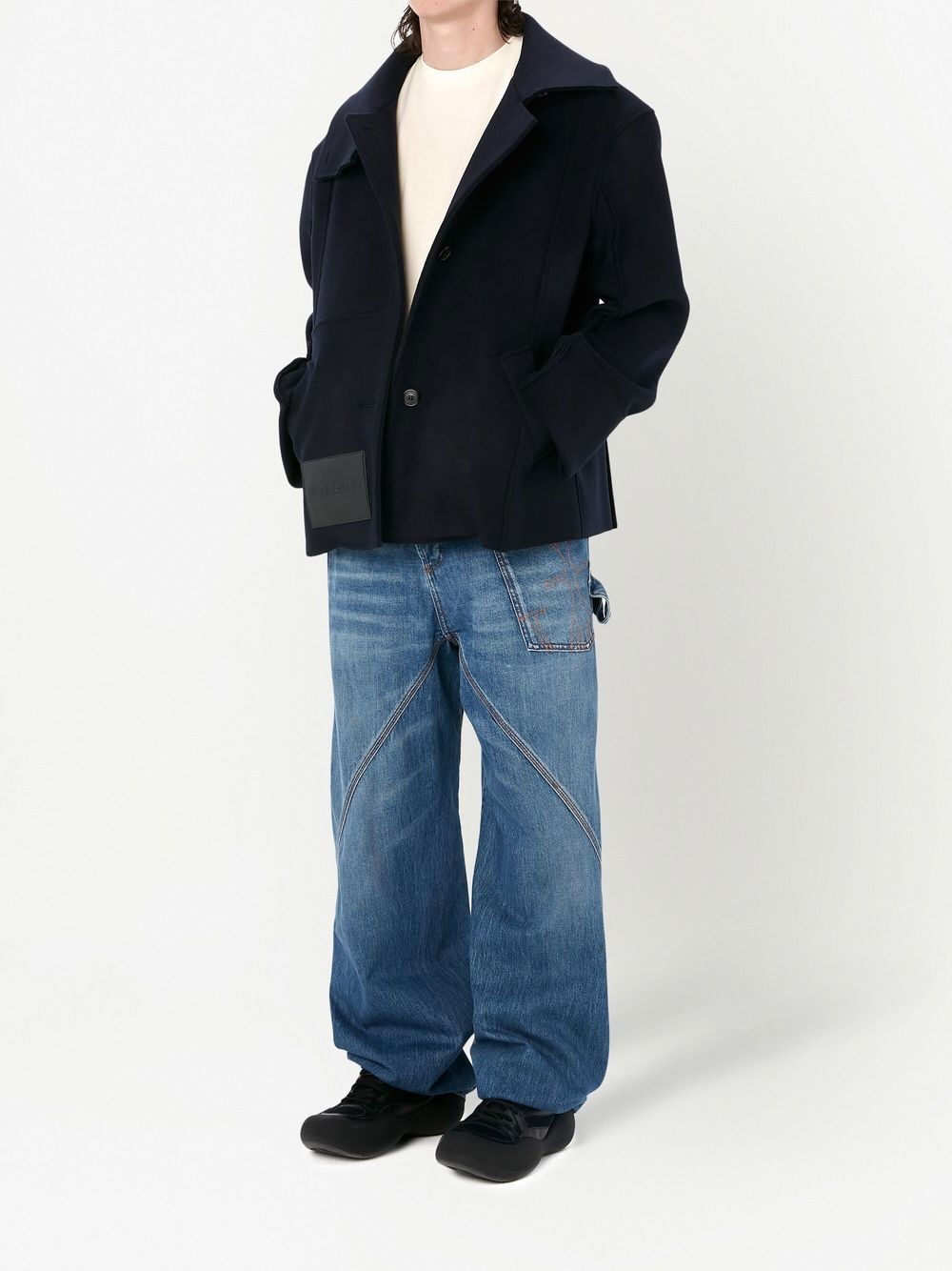 oversized twisted wide-leg jeans - 2