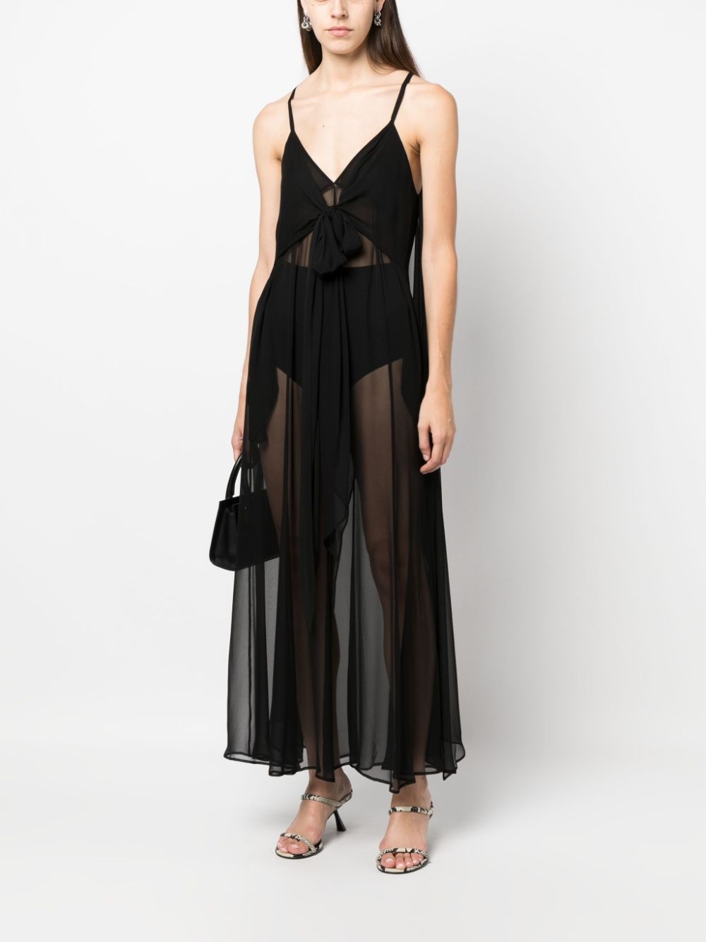 semi-sheer silk slip dress - 2