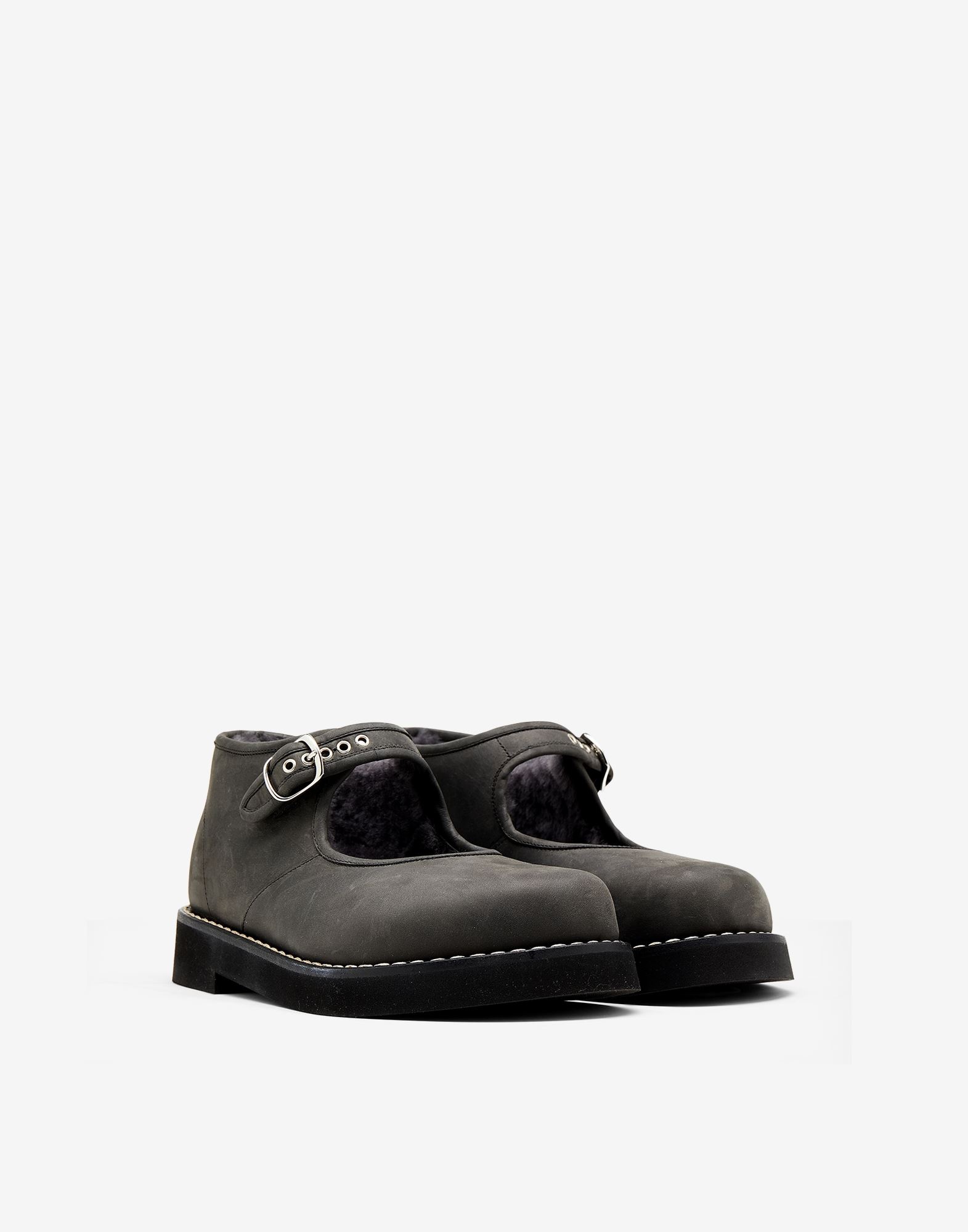 Shearling Mary-Jane shoes - 2