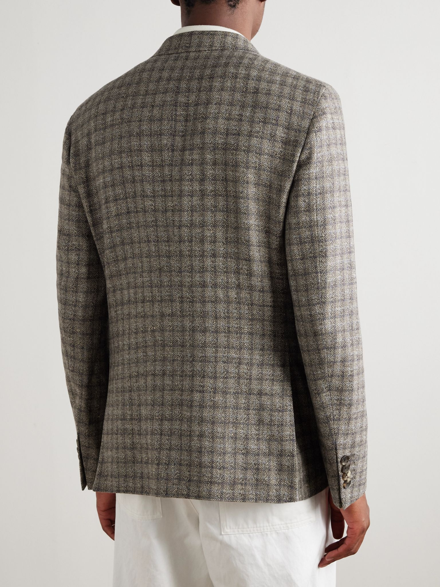 Roma Checked Wool, Linen and Cashmere-Blend Tweed Blazer Multi - 3