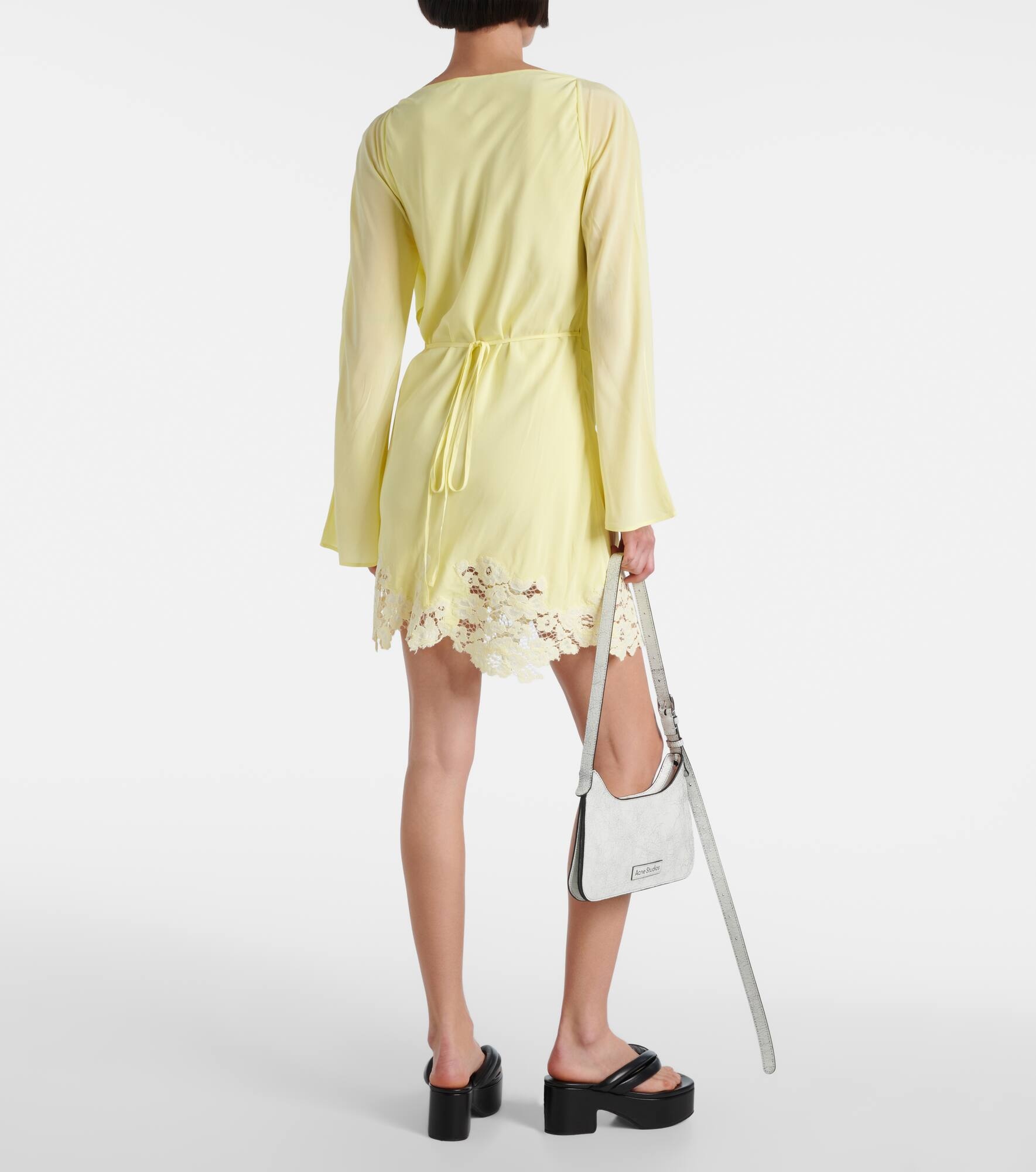 Cutout lace-trimmed minidress - 3