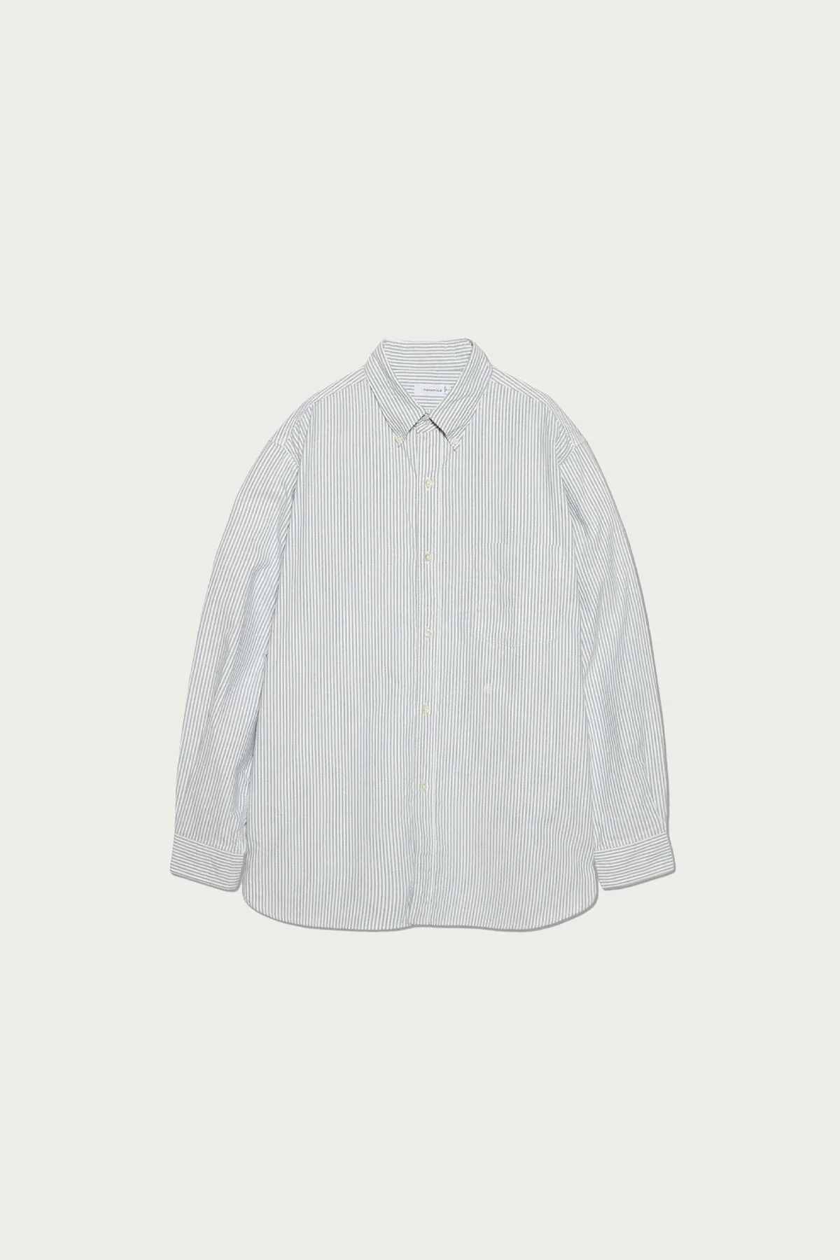 BUTTON DOWN STRIPE WIND SHIRT - NAVY - 1