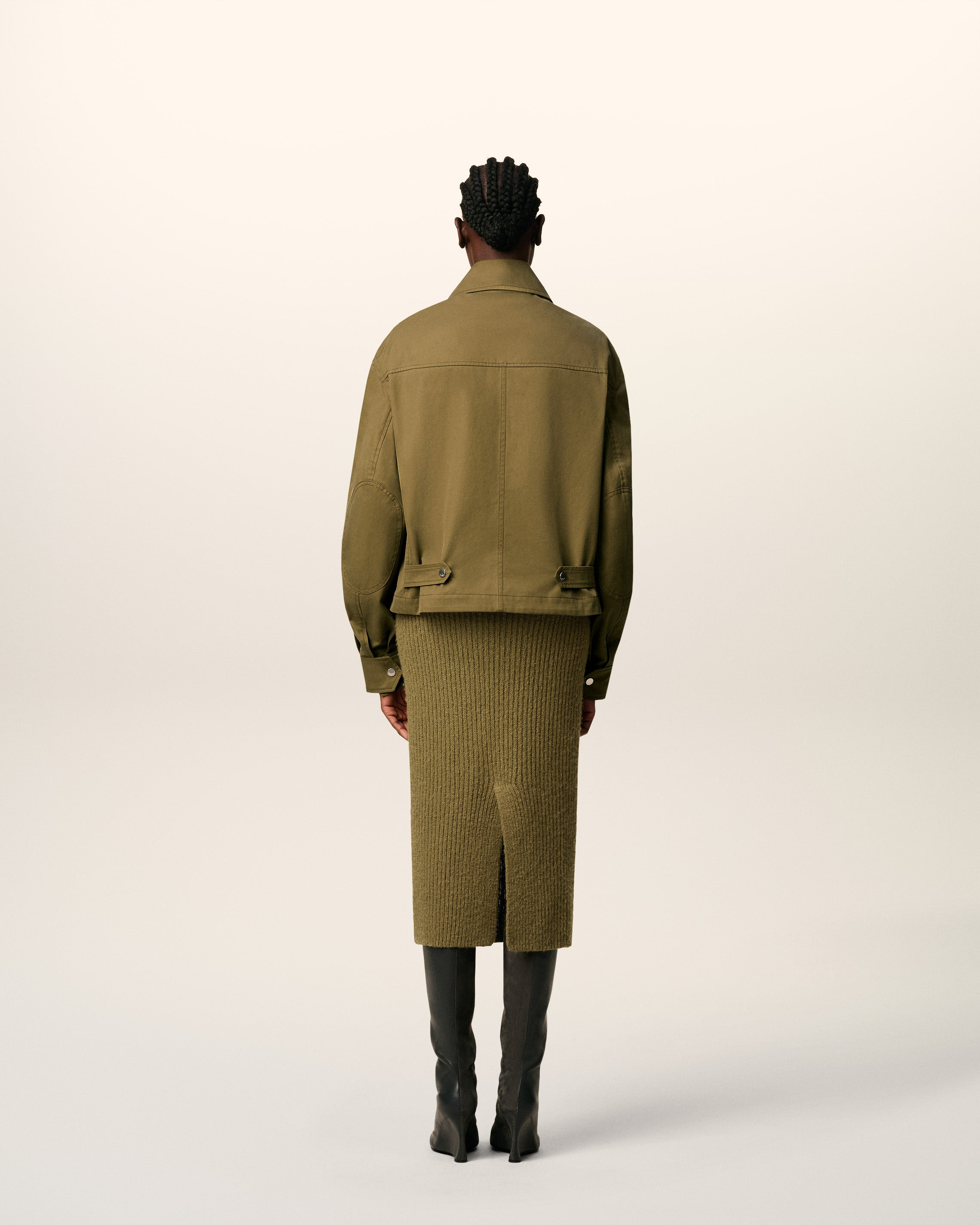 GREEN COTTON WORKER JACKET - 5