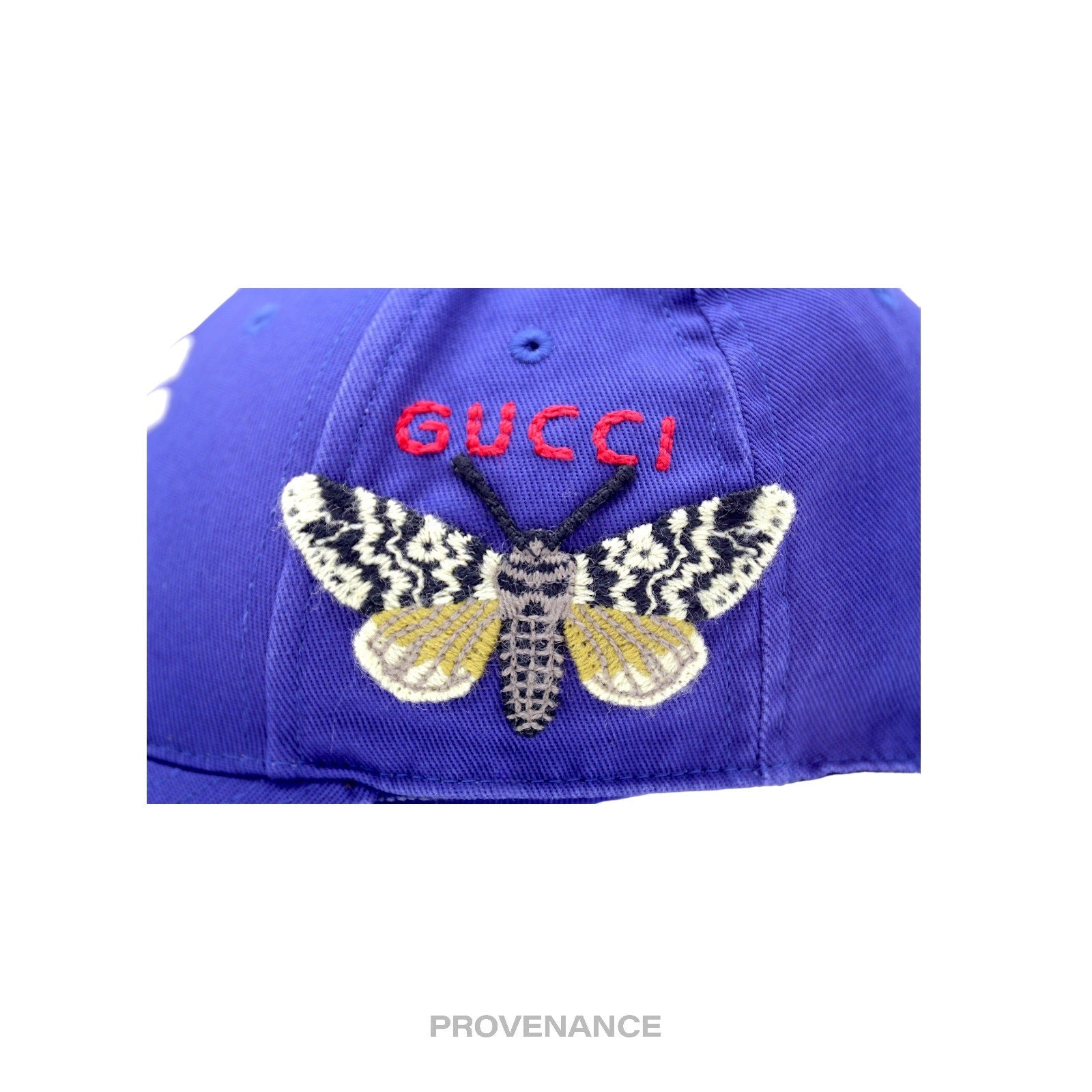 Gucci x NY Yankees Embroidered Hat Cap - Blue with Moth - 11