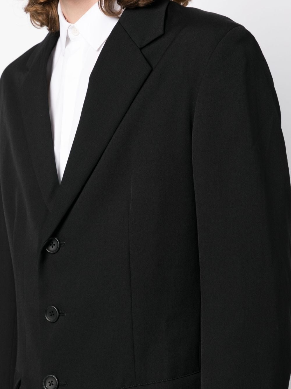 single-breasted notched wool blazer - 5