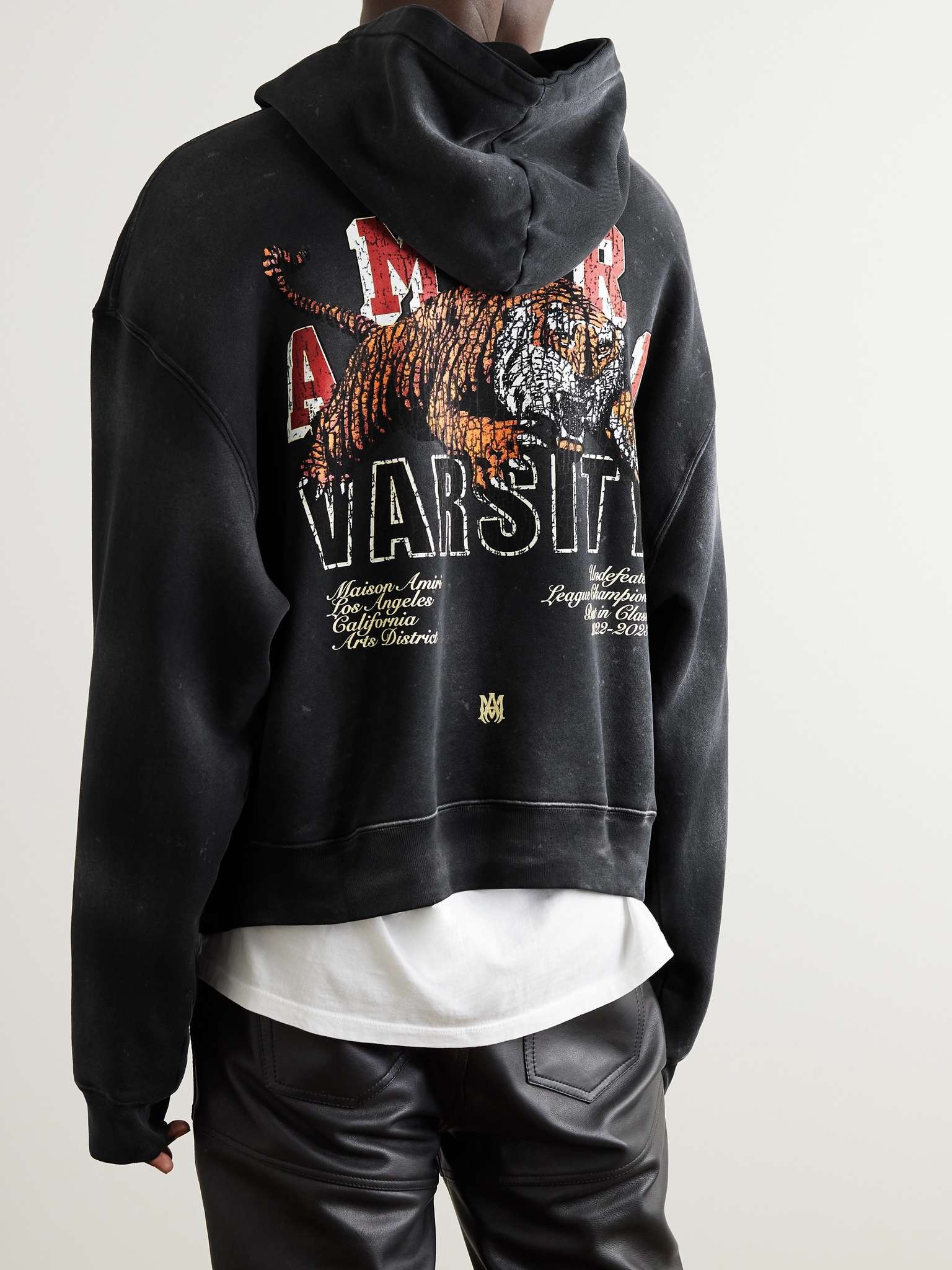 Distressed Logo-Print Cotton-Jersey Hoodie - 3