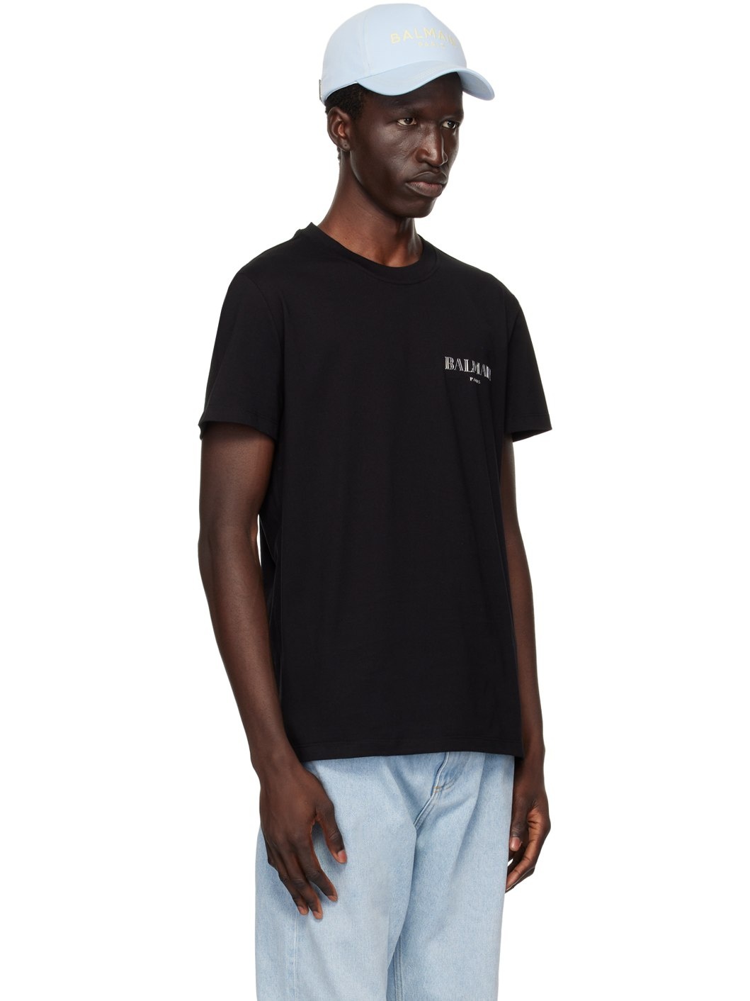 Black Vintage 'Balmain' T-Shirt - 4