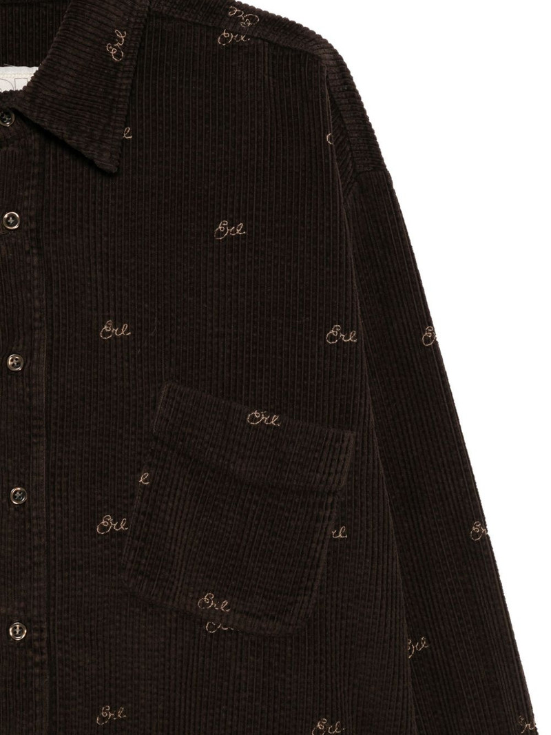 corduroy logo-embroidered shirt jacket 3