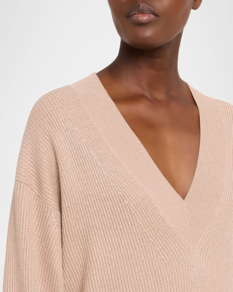 Sparkling Cashmere Oversized V-Neck Sweater 5