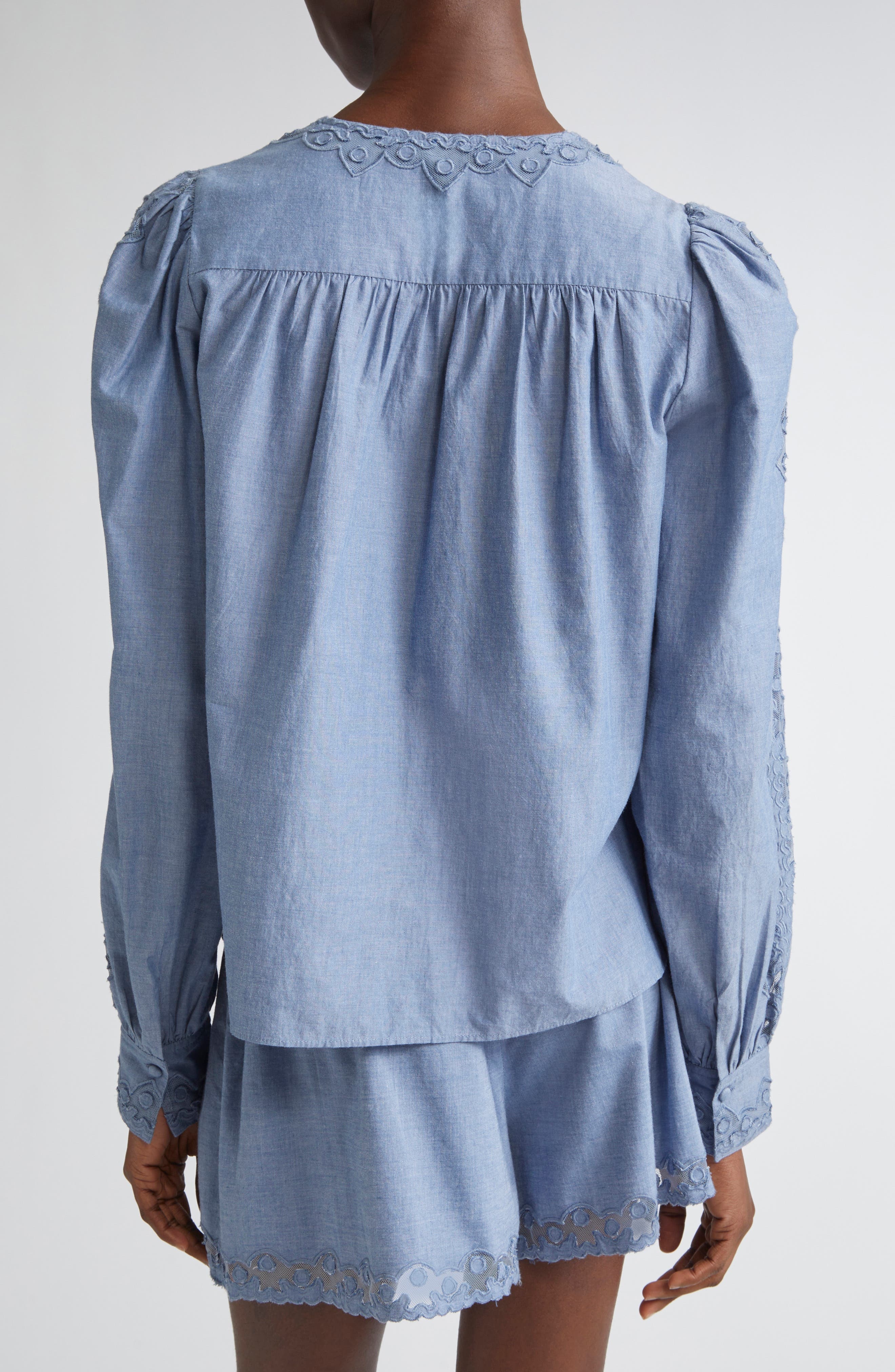 Ulla Johnson Kady Appliqué Top in Chambray at Nordstrom - 3