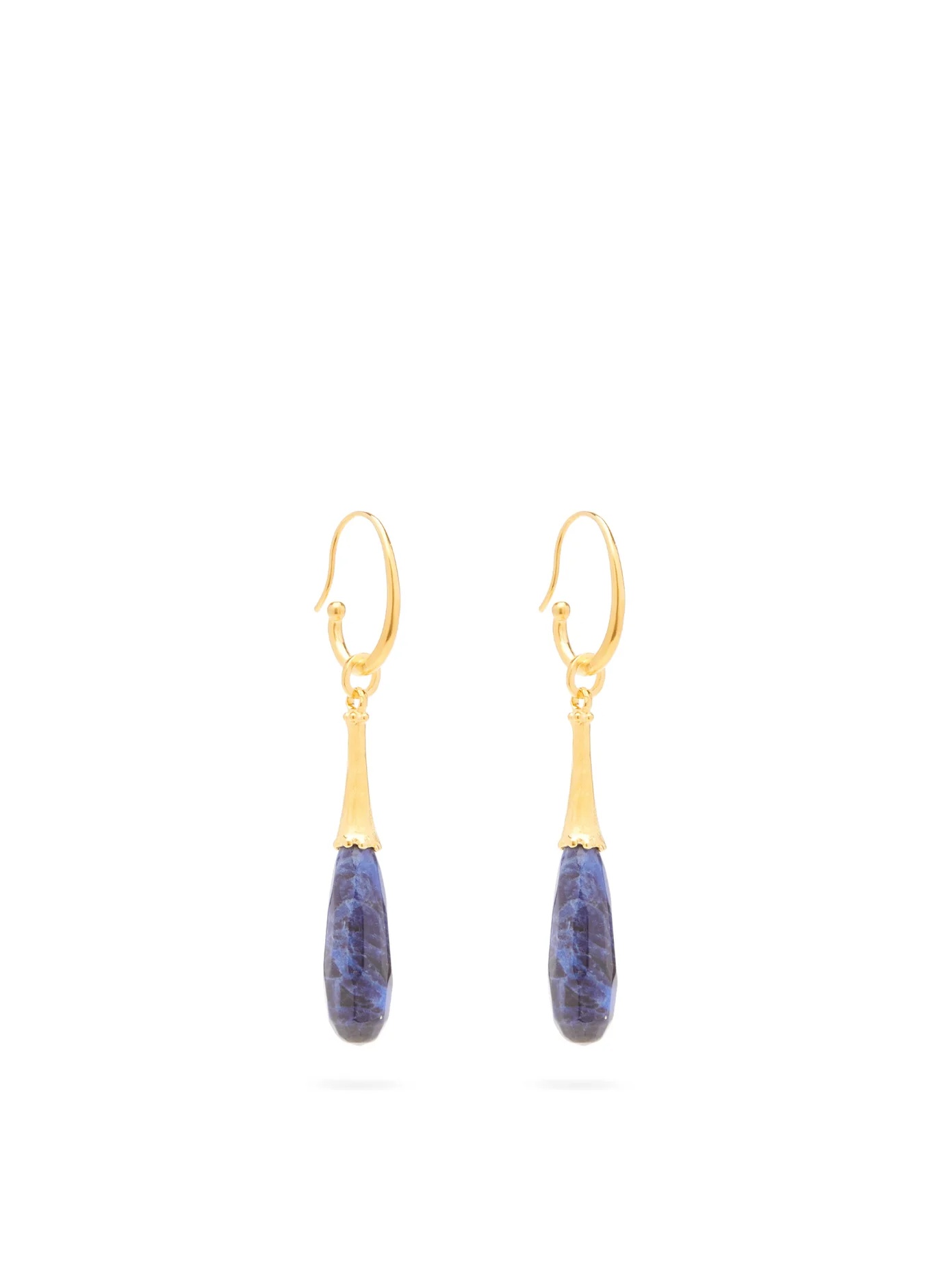 YSL-engraved stone drop earrings - 1