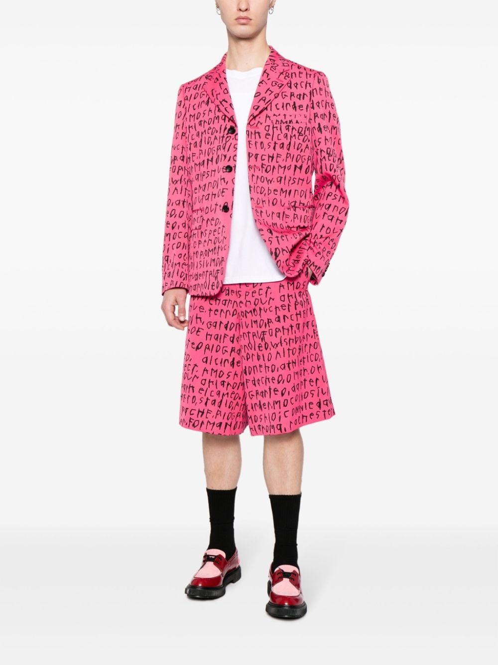 graphic-print wool shorts - 2