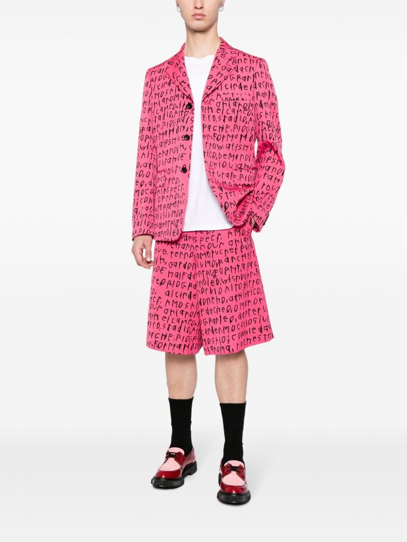 Comme des Garçons Homme Plus graphic-print wool shorts outlook