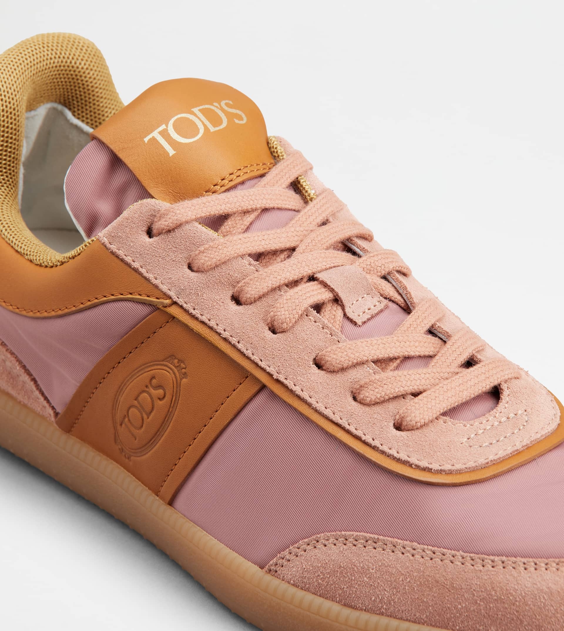 TOD'S TABS SNEAKERS IN SUEDE AND FABRIC - ORANGE, PINK - 5