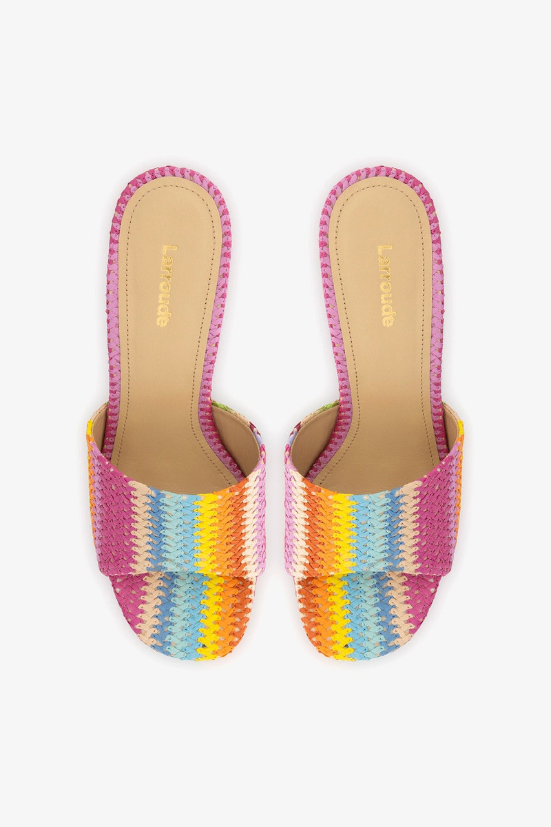 Dolly Mule Rainbow Raffia 7
