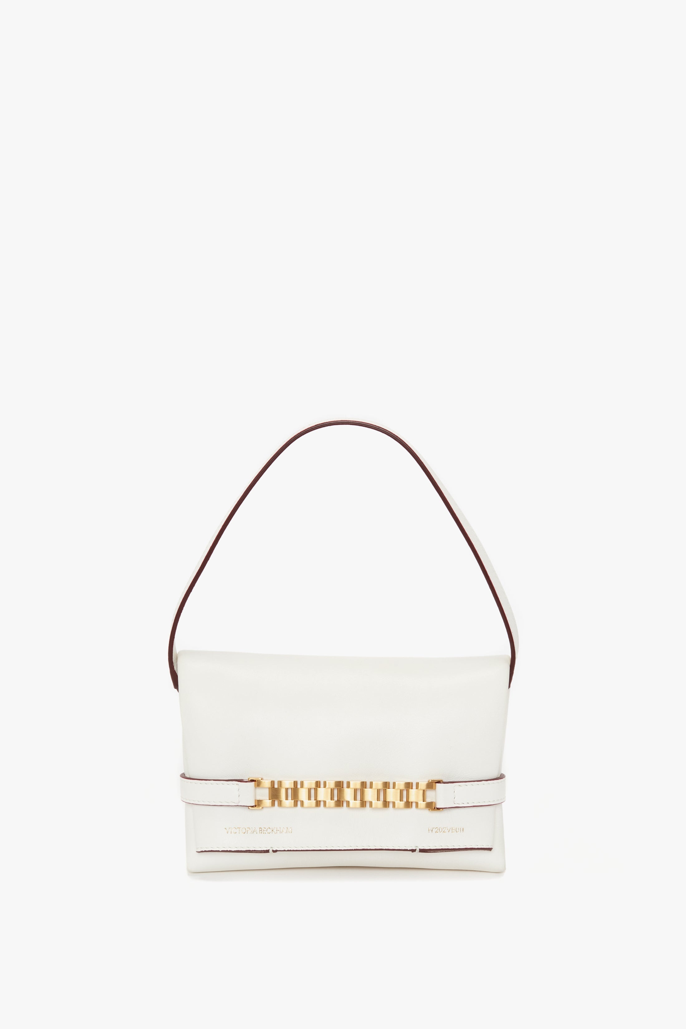 Mini Chain Pouch In White Leather - 1