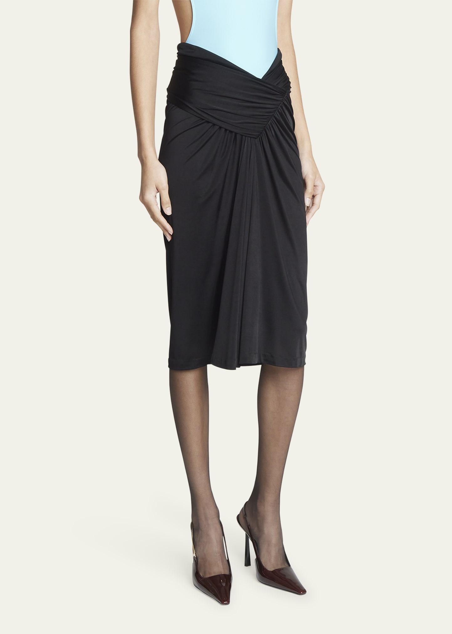 V Jersey Ruched Skirt - 4