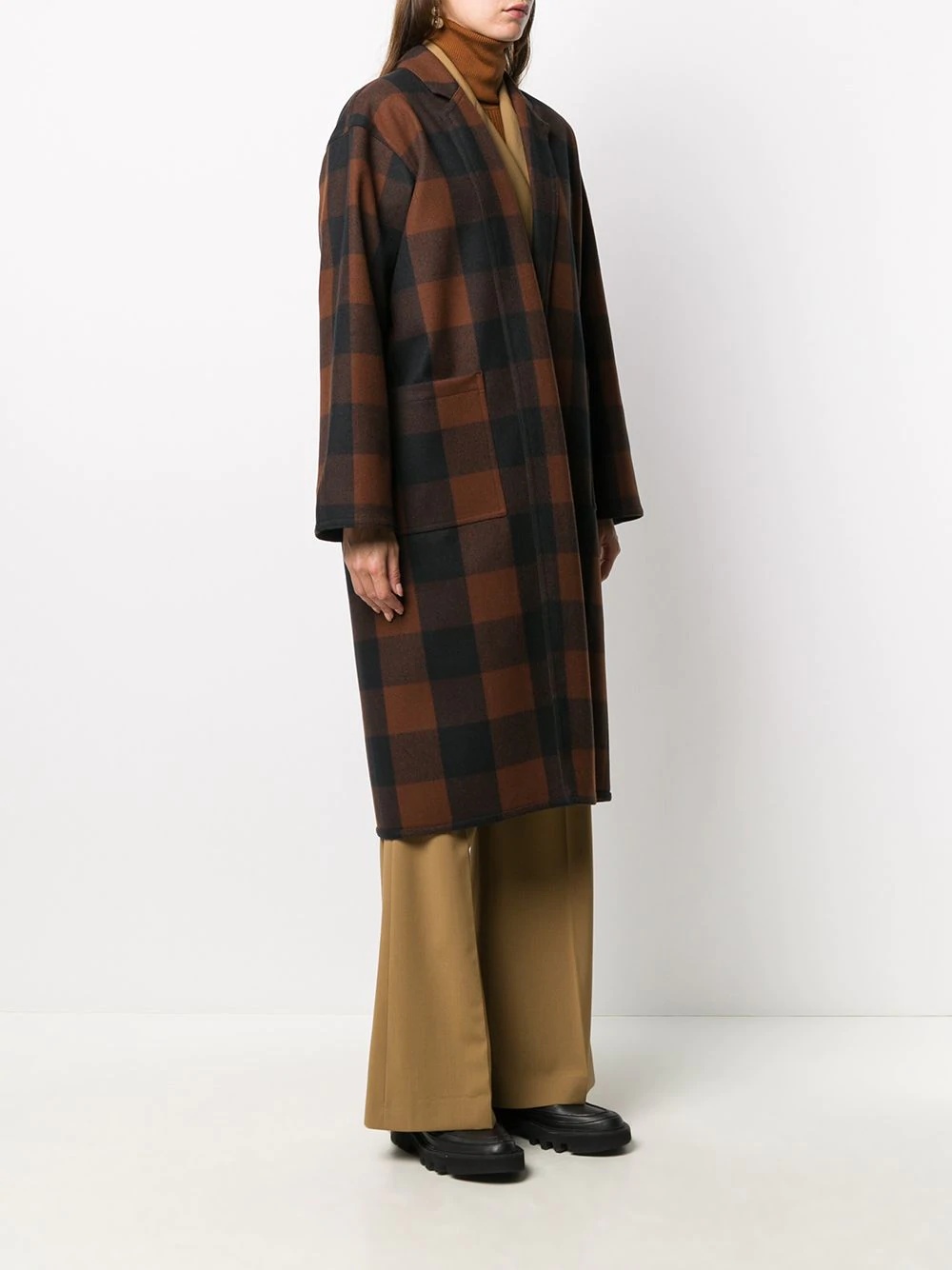 Monreith check longline coat - 3