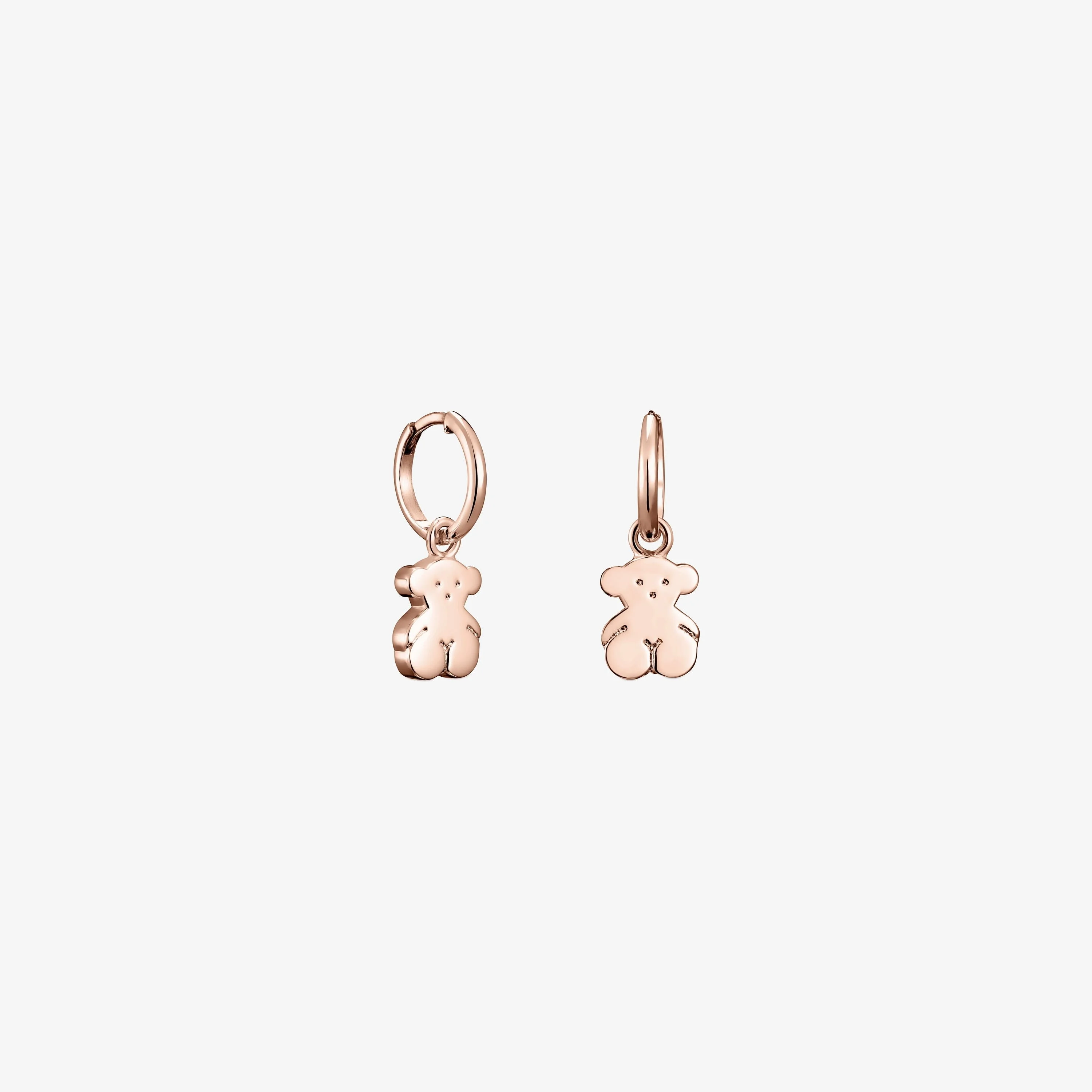 Short Rose 18K gold vermeil Sweet Dolls bear Earrings - 1