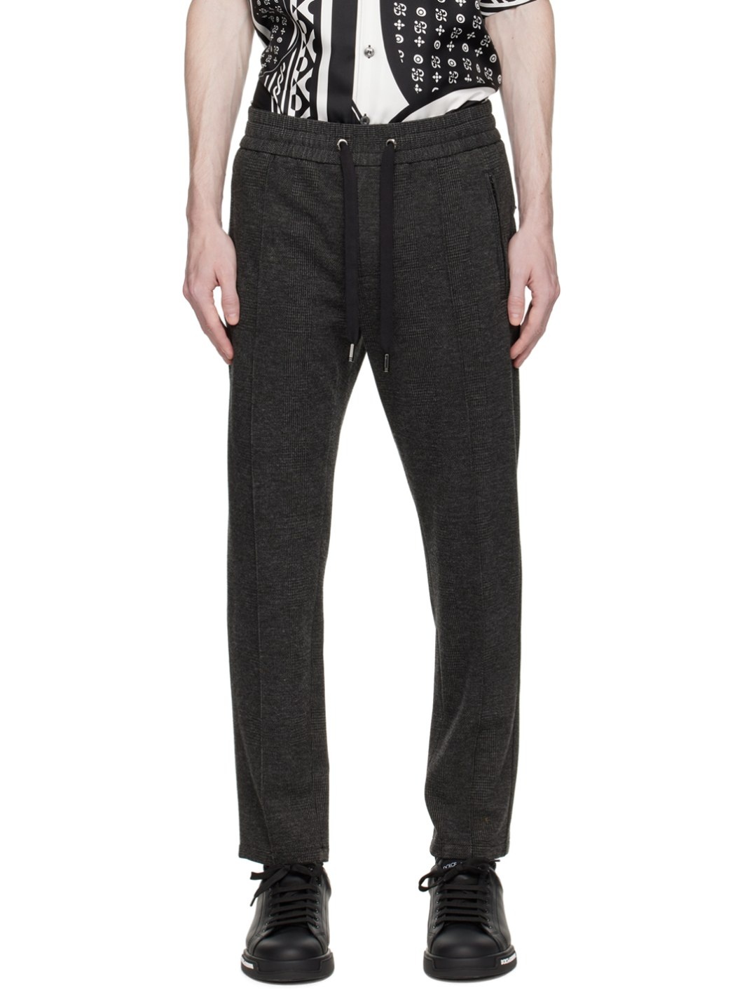 Gray Glen Plaid Trousers - 1